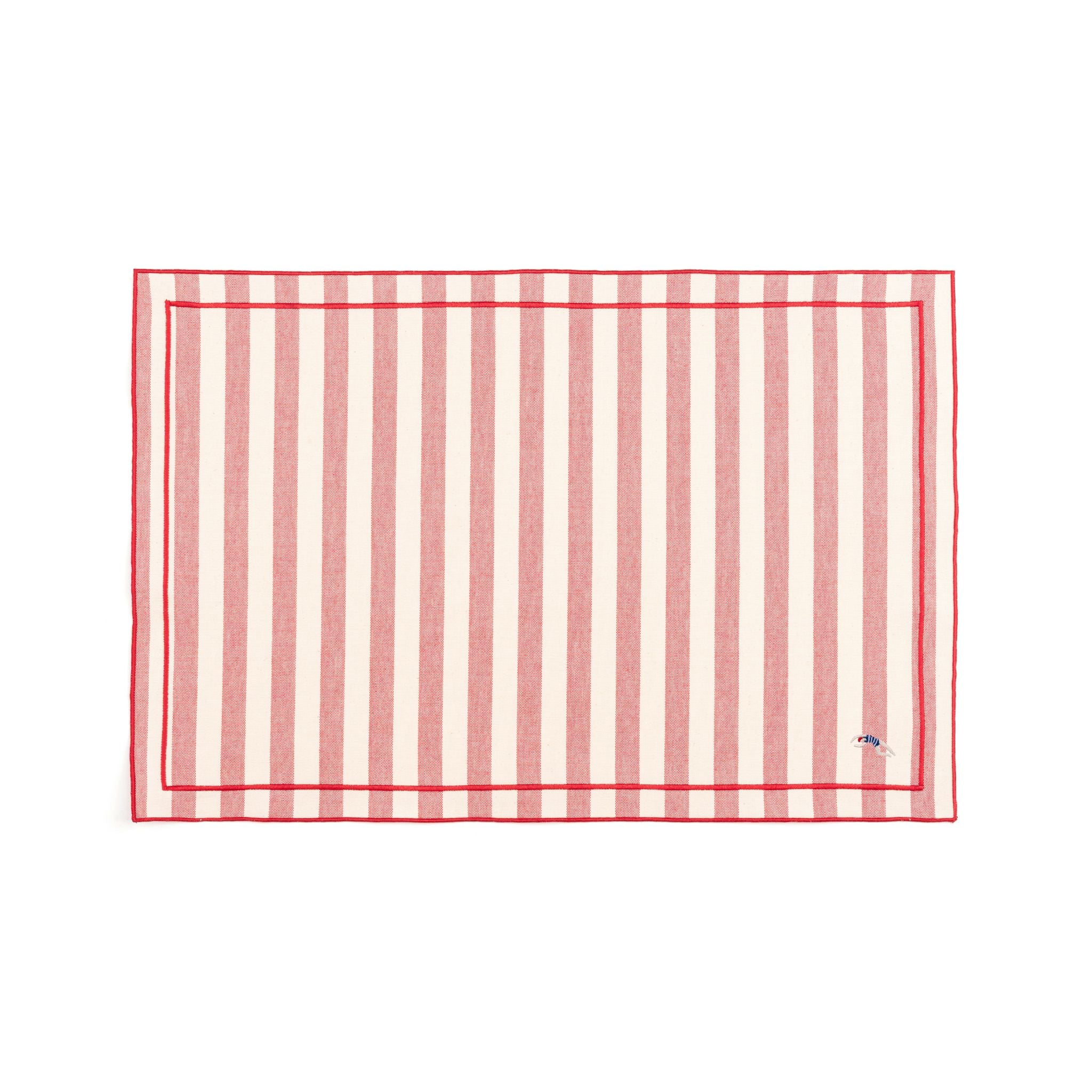 Barra cotton table linen with embroidered retro sports motifs - Torres Novas
