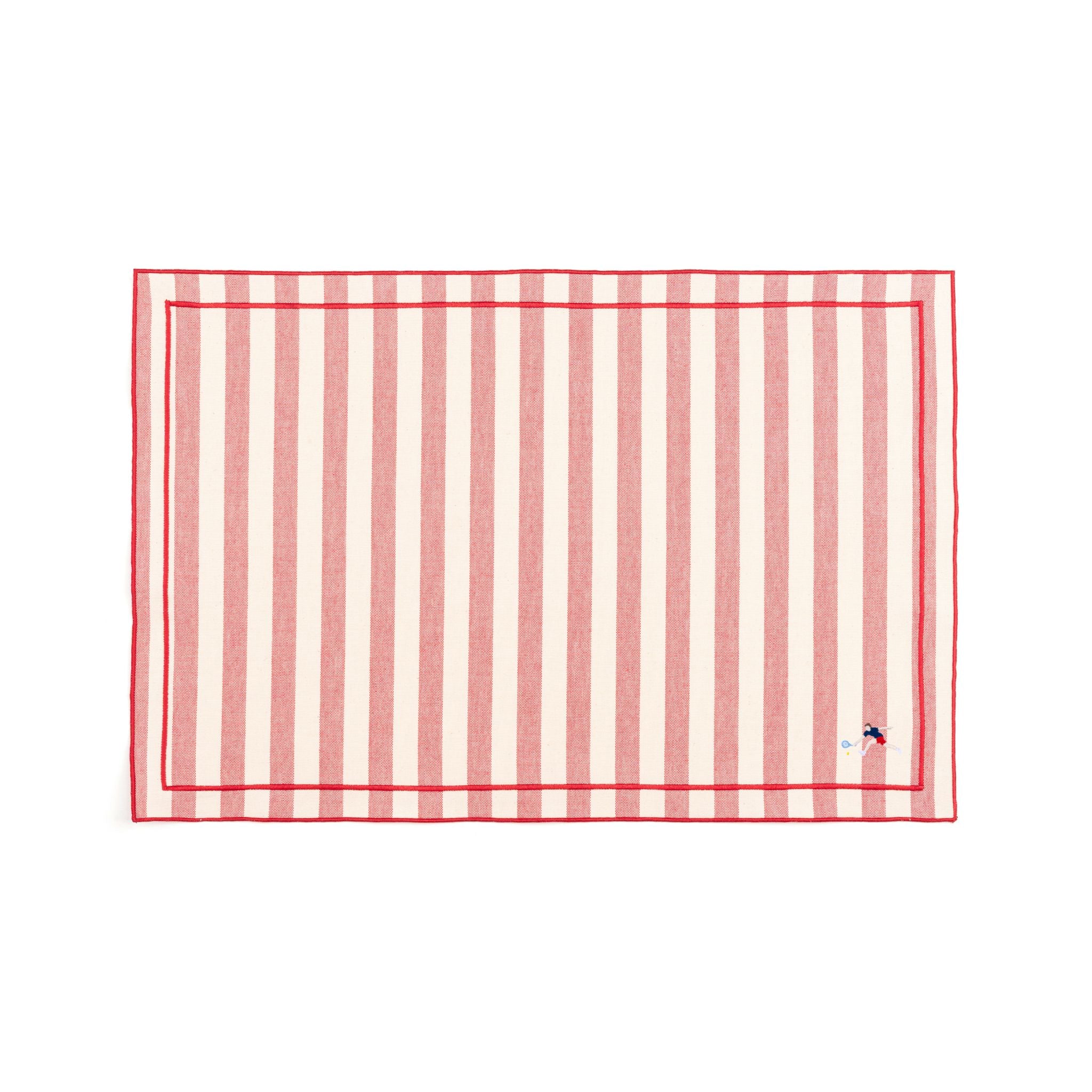 Barra cotton table linen with embroidered retro sports motifs - Torres Novas
