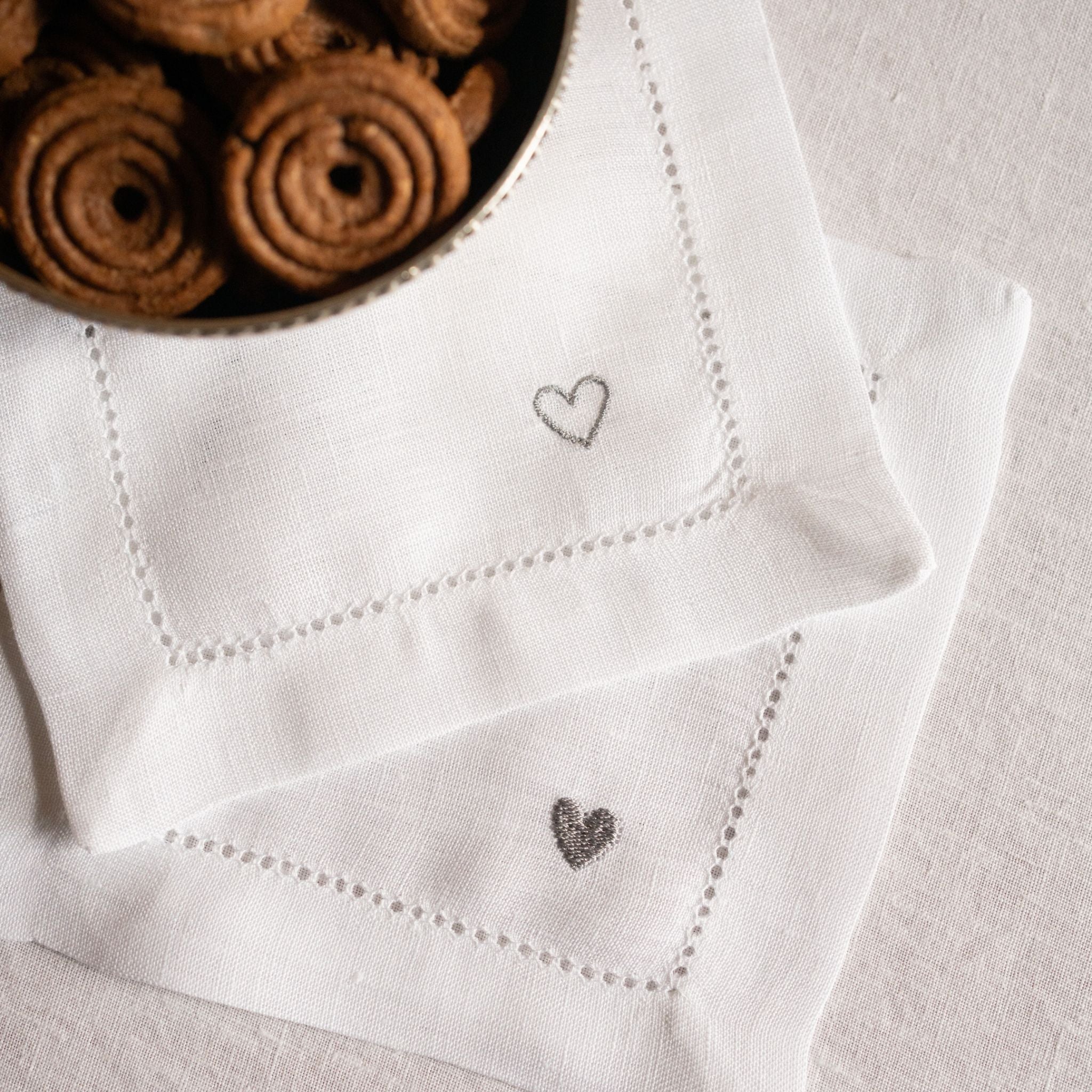 Servilletas Mafra con bordado de corazón