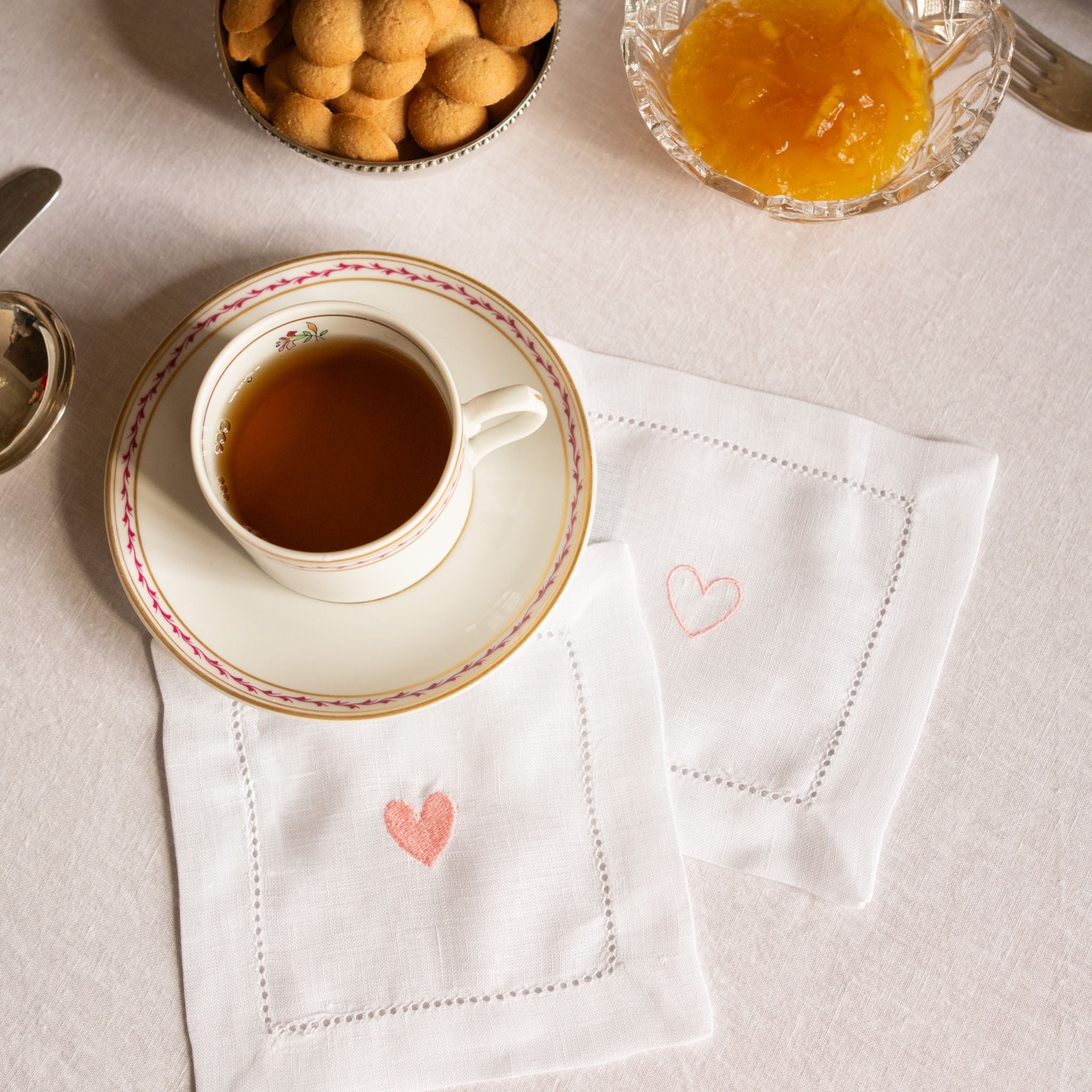 Servilletas Mafra con bordado de corazón