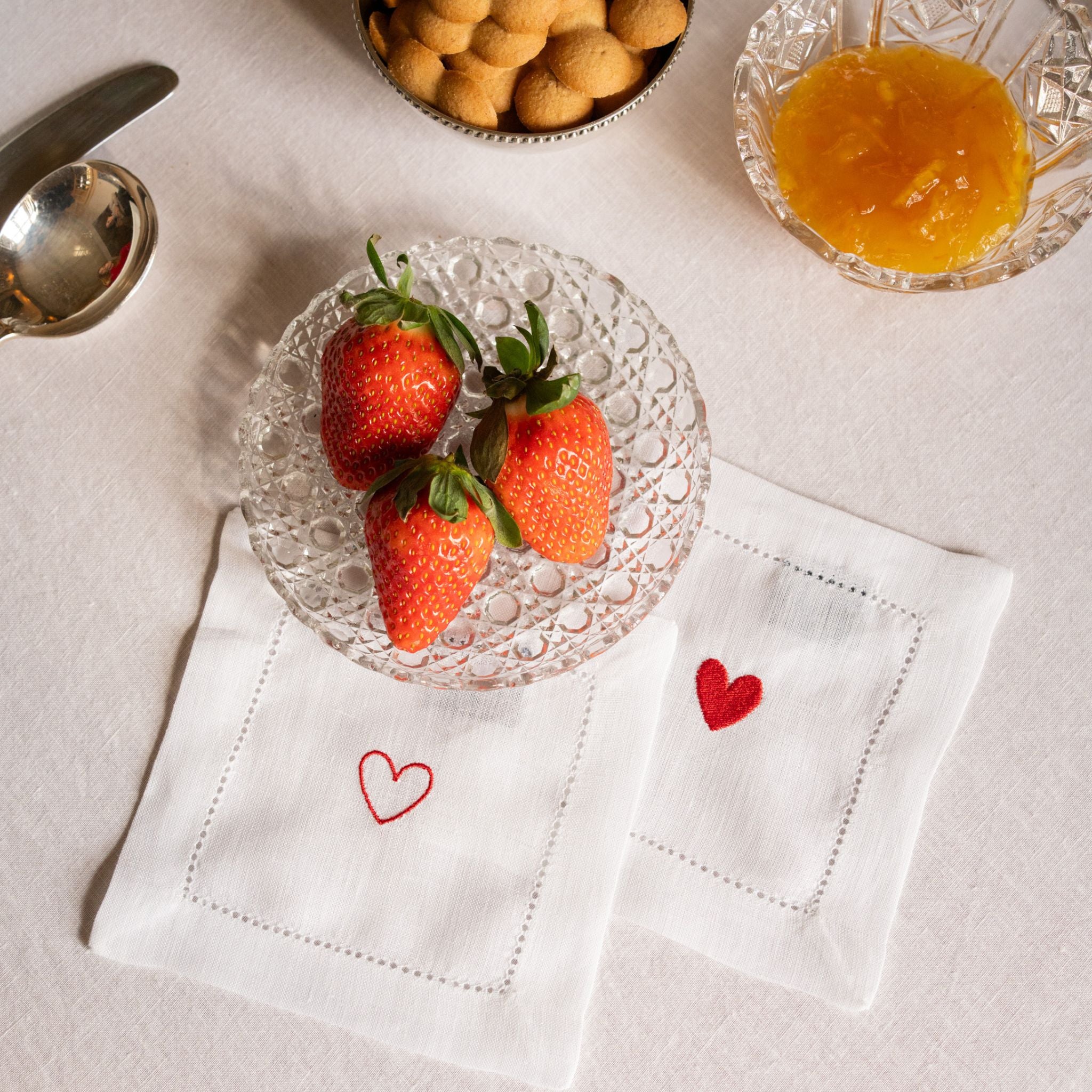 Servilletas Mafra con bordado de corazón