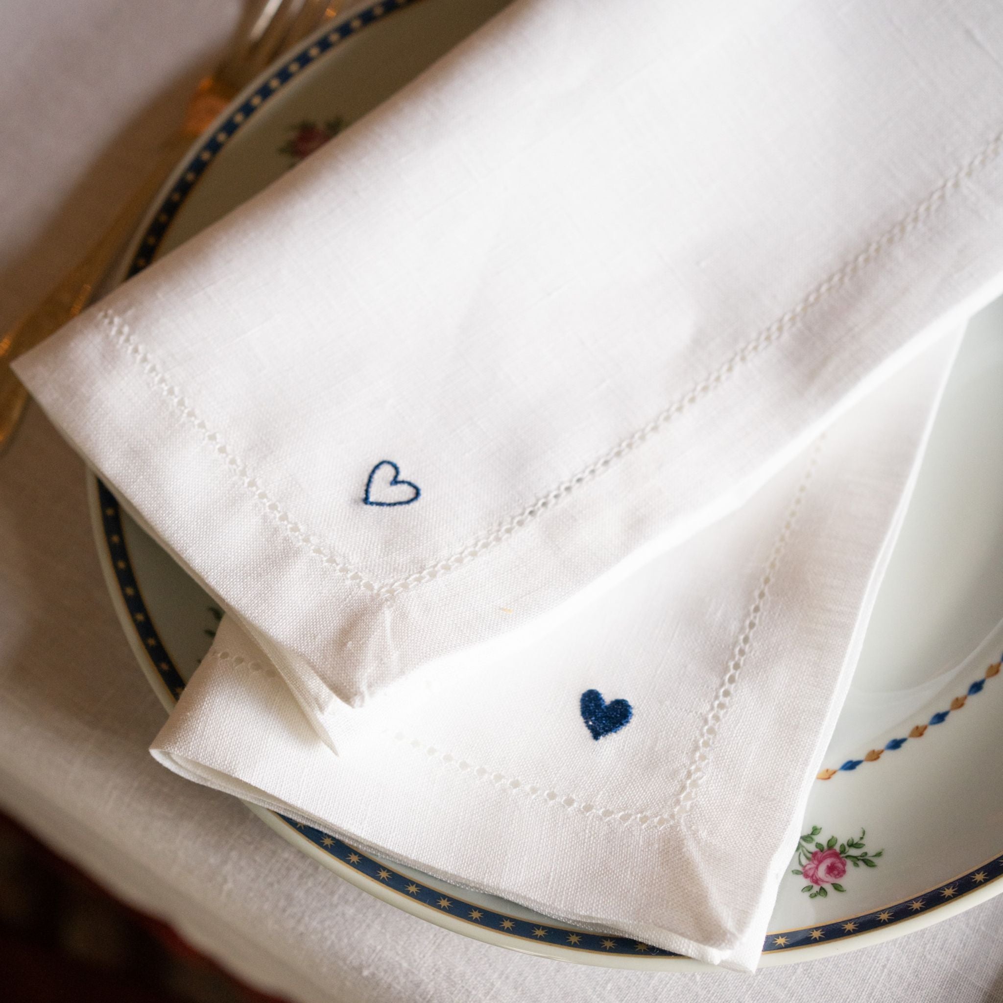 Servilletas Mafra con bordado de corazón