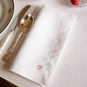Servilletas Mafra con bordado de corazón