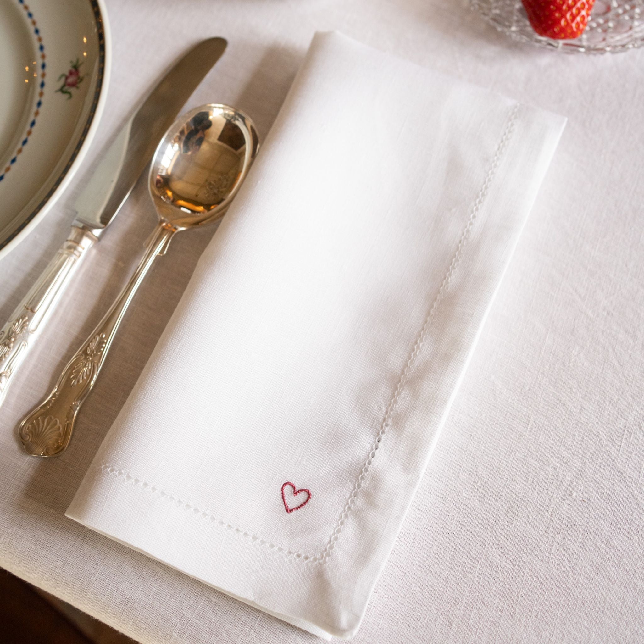 Servilletas Mafra con bordado de corazón