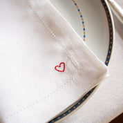 Servilletas Mafra con bordado de corazón