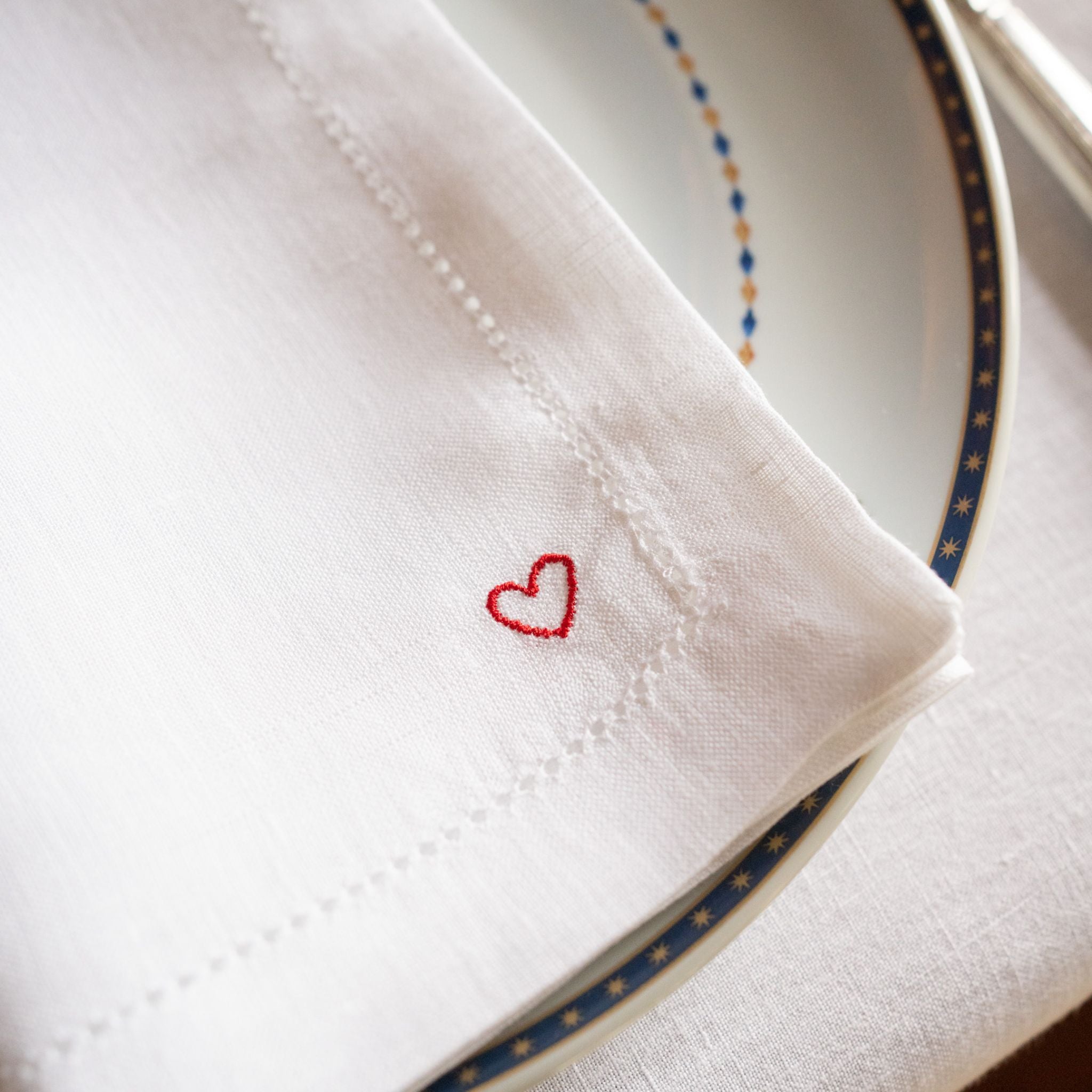 Servilletas Mafra con bordado de corazón