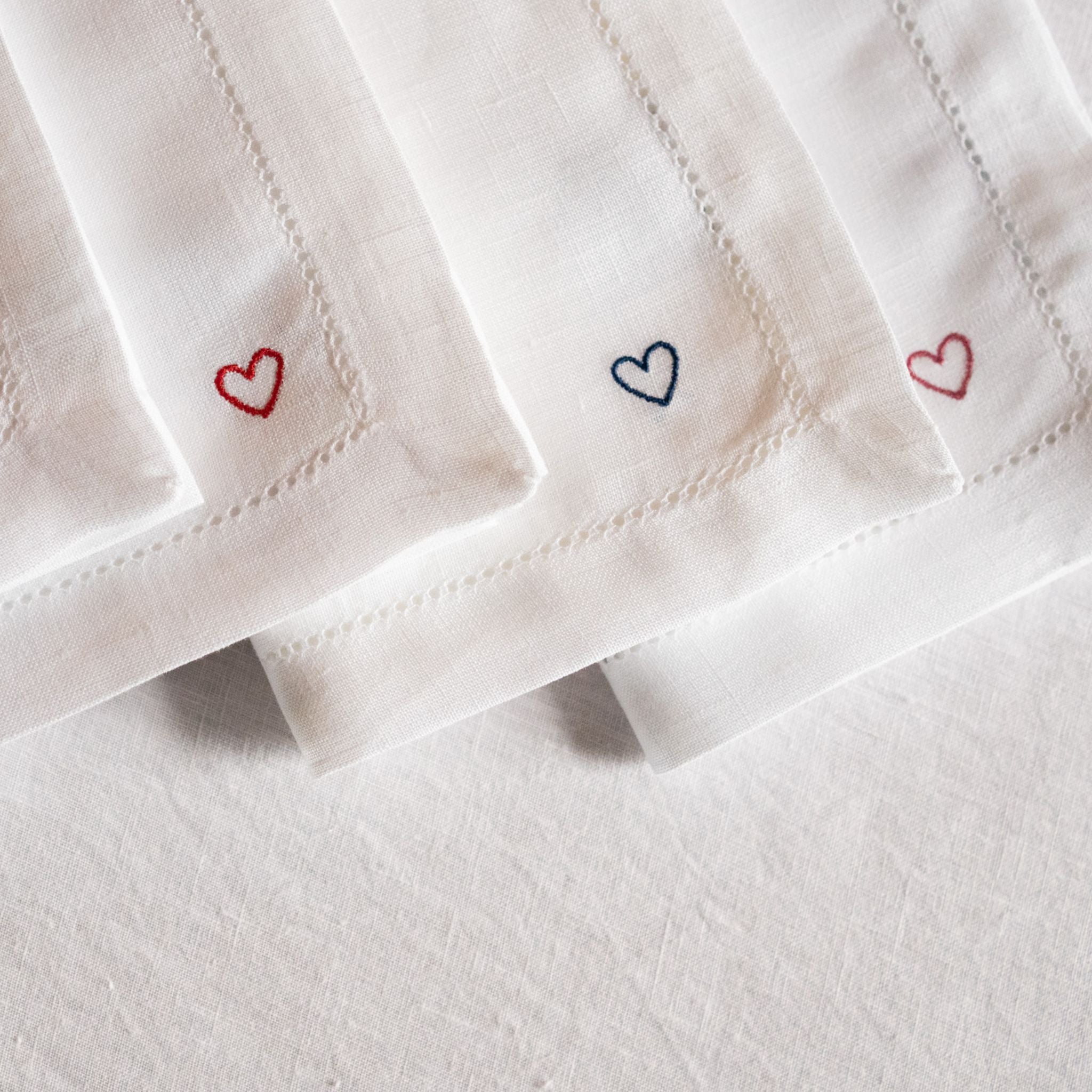 Servilletas Mafra con bordado de corazón