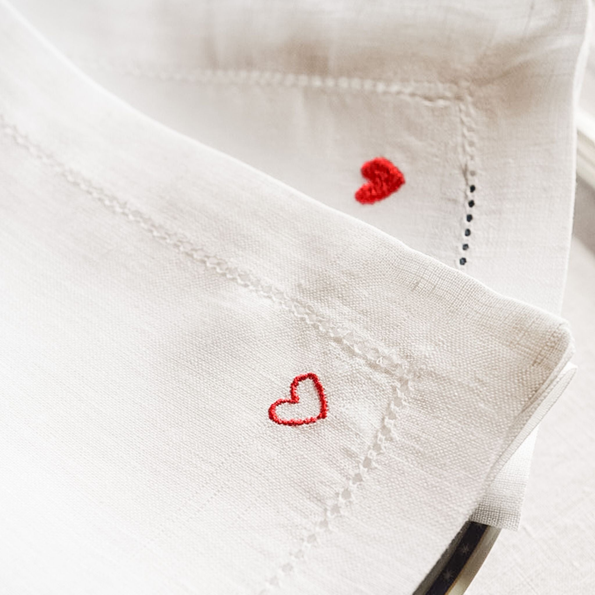 Servilletas Mafra con bordado de corazón