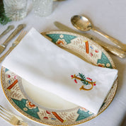 Servilletas Mafra bordadas con letras navideñas doradas (Set de 2)