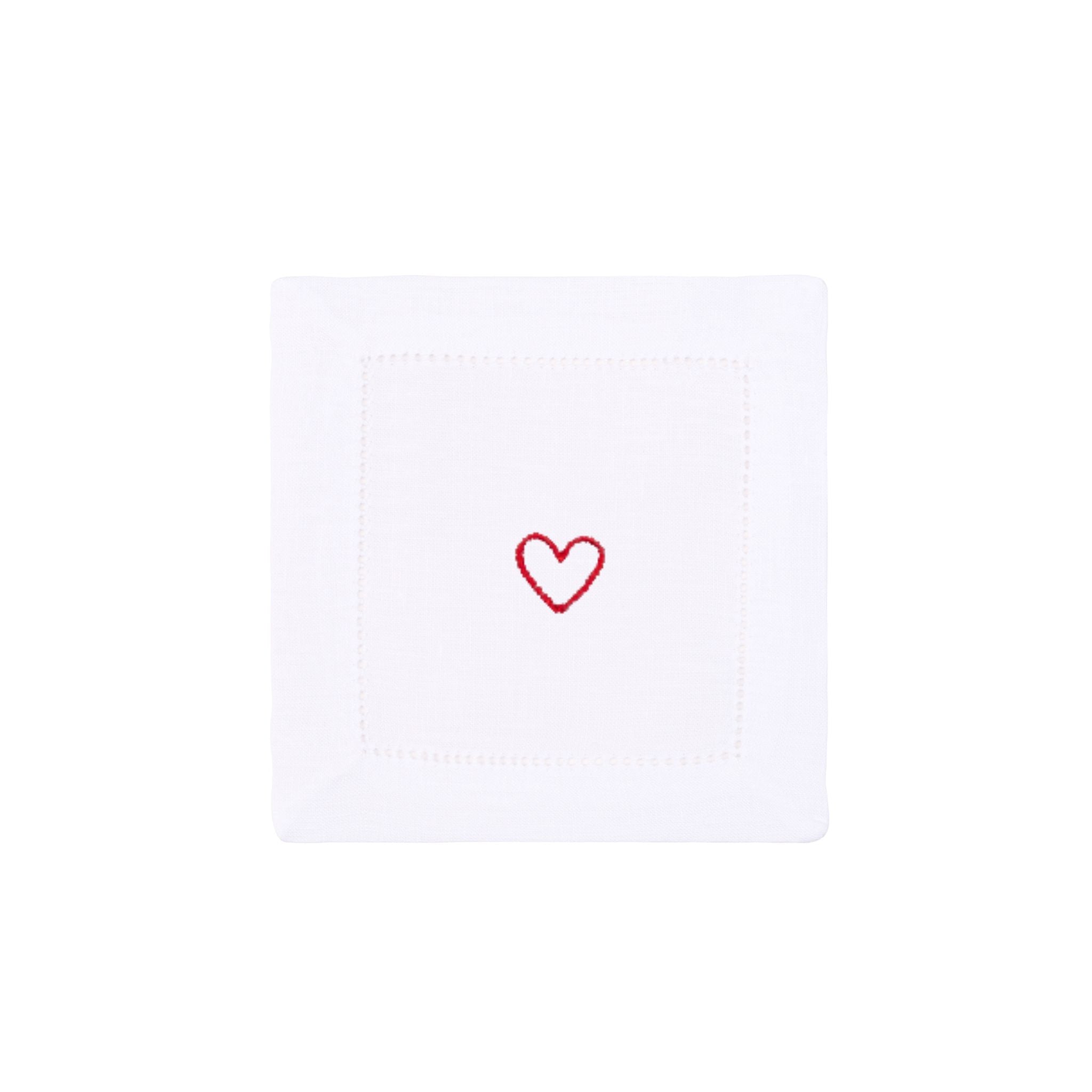 Guardanapos Mafra linho com bordados de coração