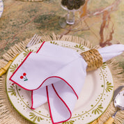 Servilletas Nazaré en blanco con bordado de frutas