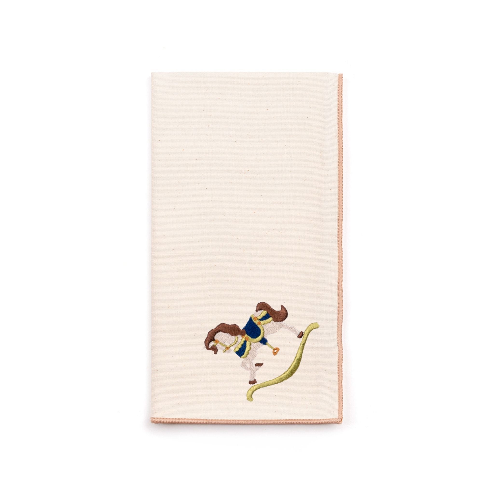 Servilletas Nazaré color crudo con bordado de caballos