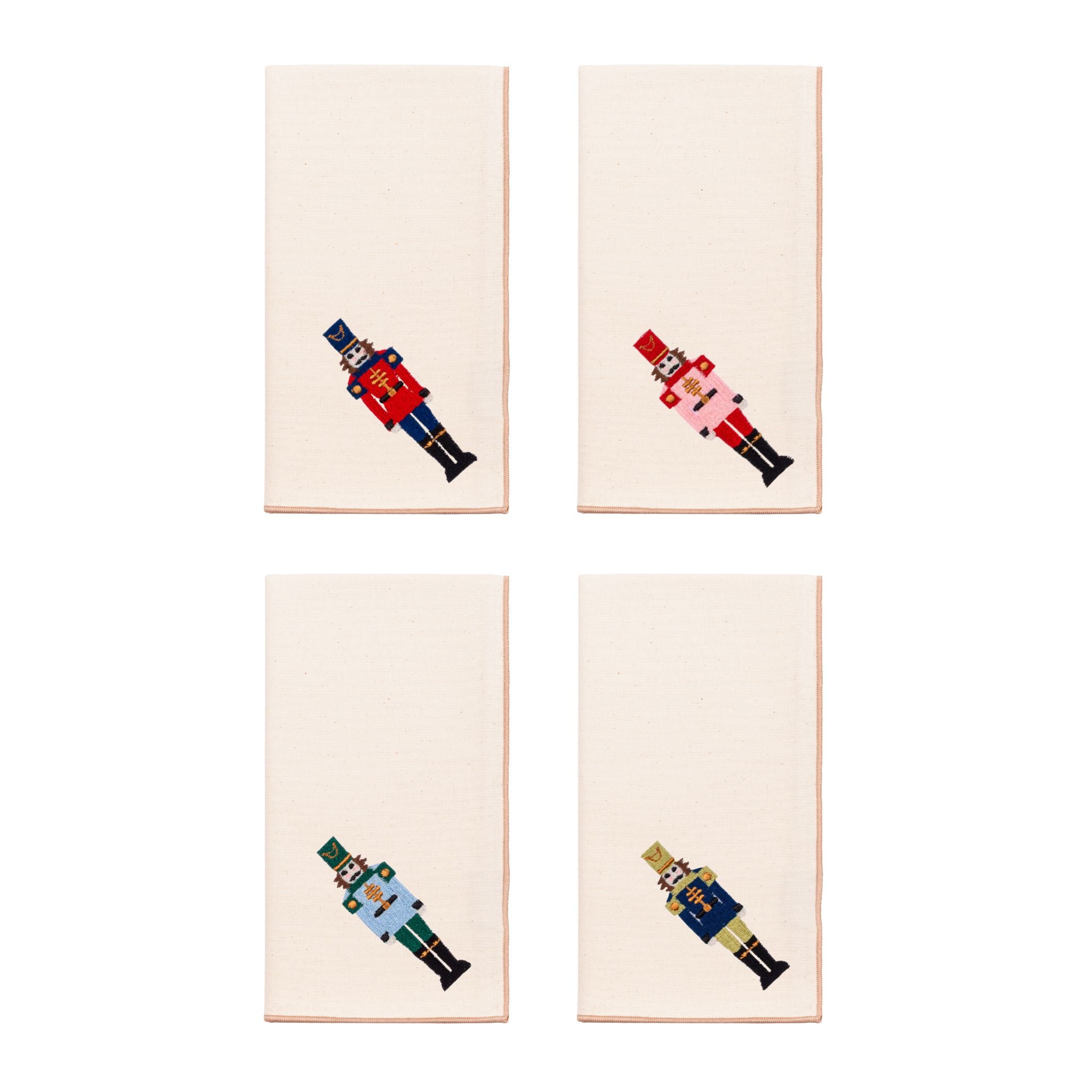 Ecru Nazaré napkins with nutcracker embroidery - Torres Novas