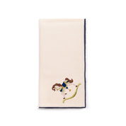 Servilletas Nazaré color crudo con bordado de caballos