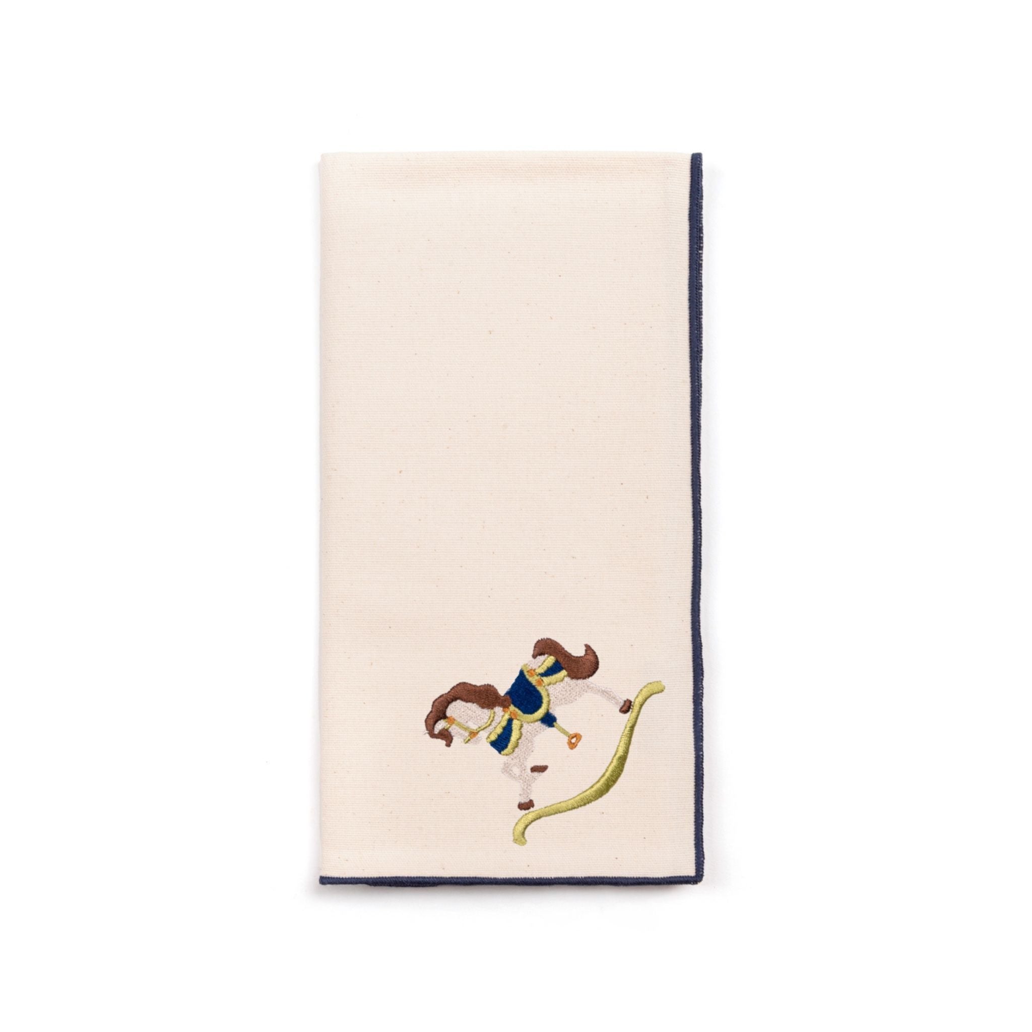 Servilletas Nazaré color crudo con bordado de caballos