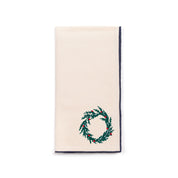 Servilletas Nazaré color crudo con bordado de corona y árbol de Navidad