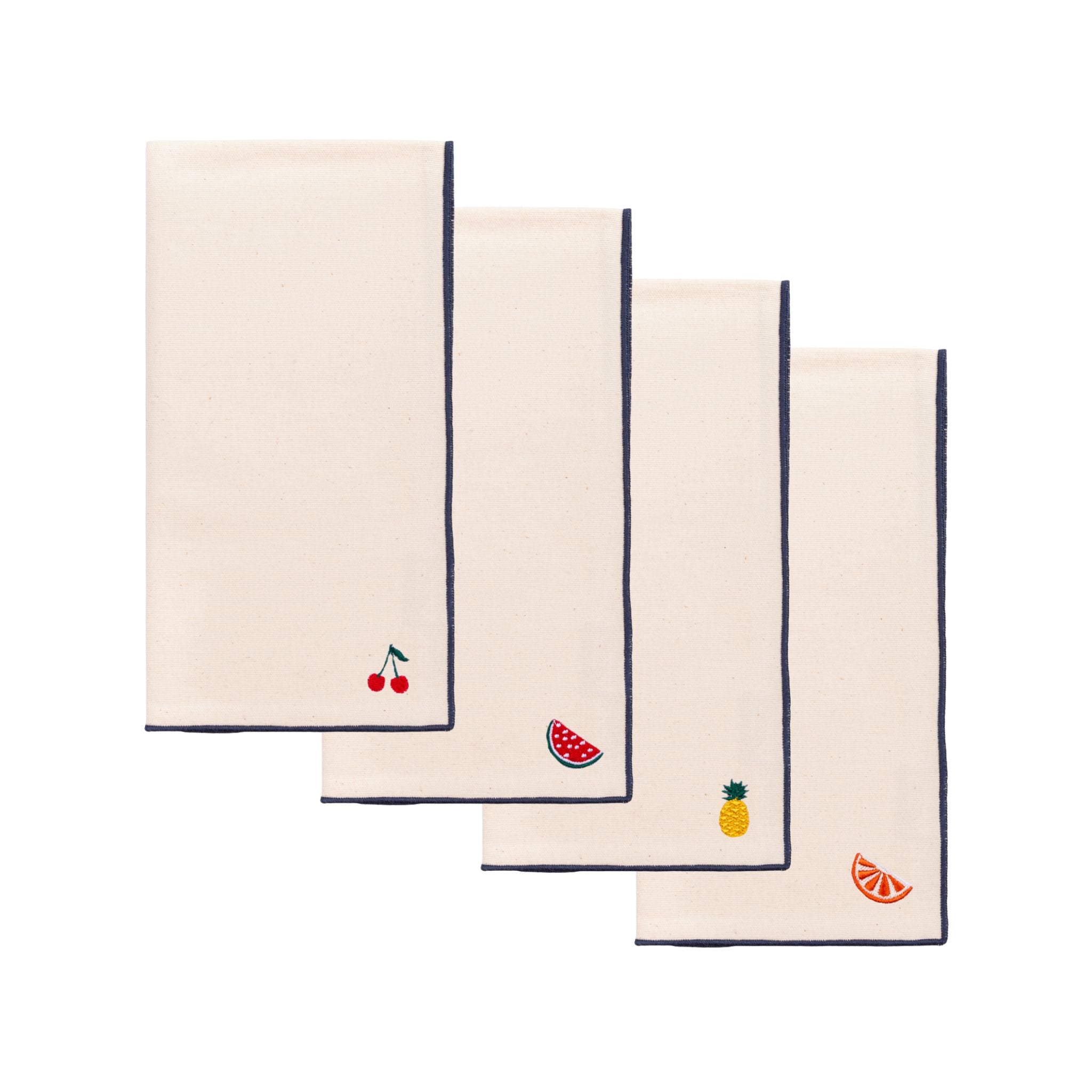 Ecru Nazaré napkins with fruit embroidery - Torres Novas