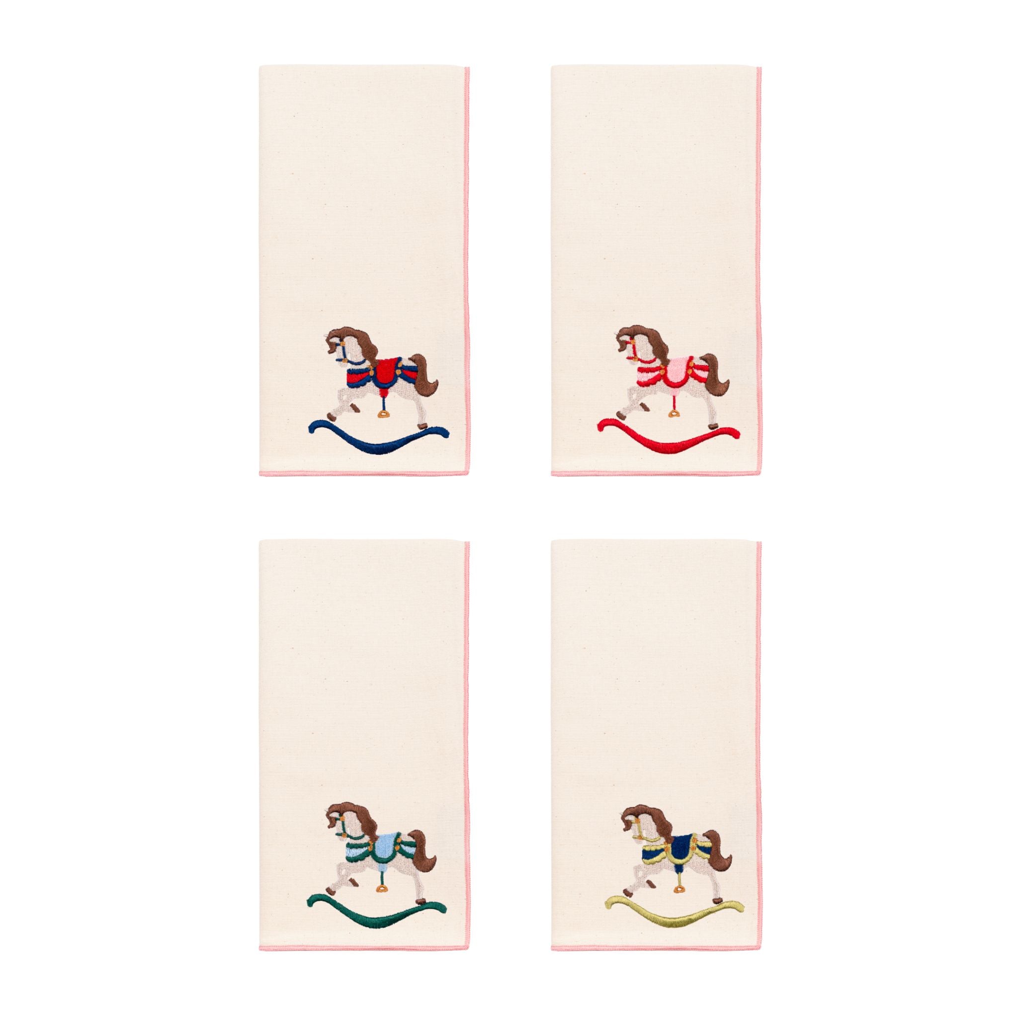 Ecru Nazaré napkins with horse embroidery - Torres Novas