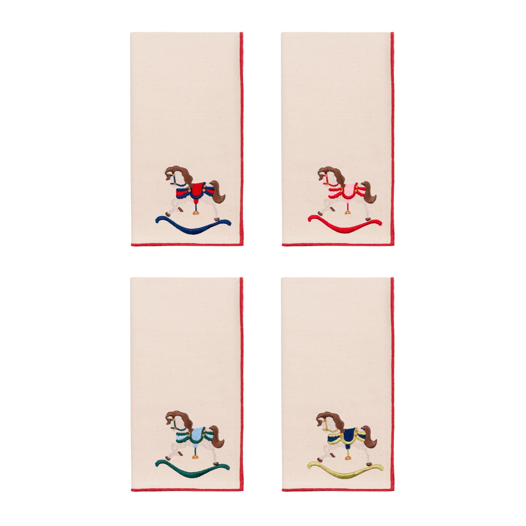 Ecru Nazaré napkins with horse embroidery - Torres Novas