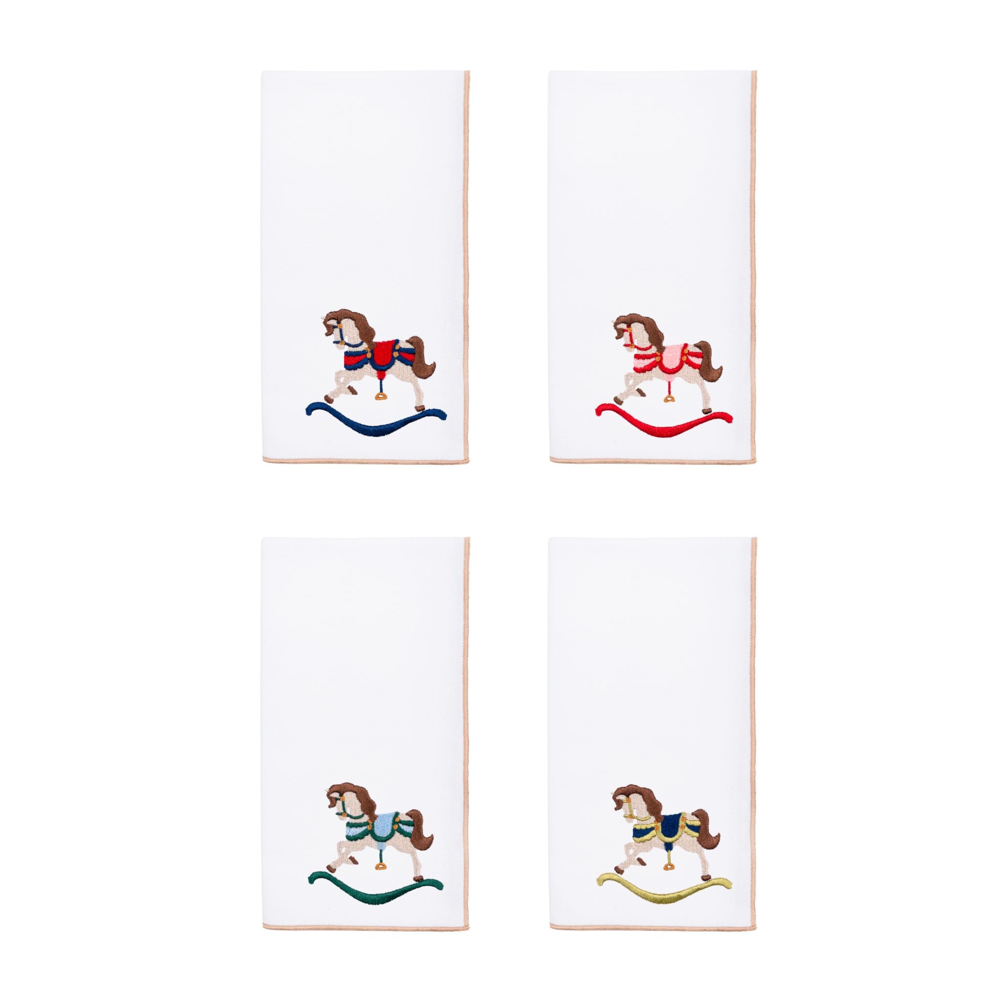 White Nazaré napkins with horse embroidery - Torres Novas