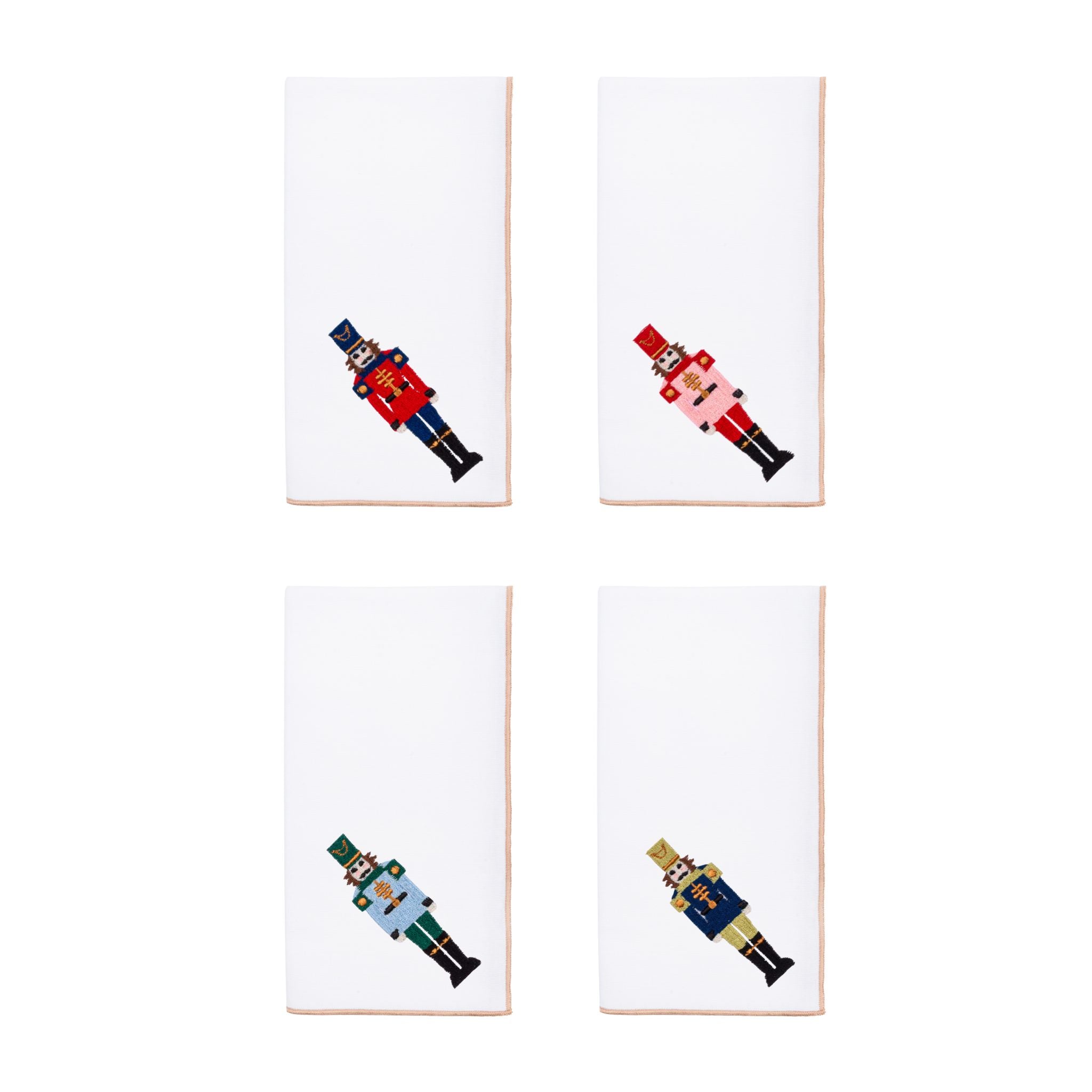 White Nazaré napkins with nutcracker embroidery - Torres Novas