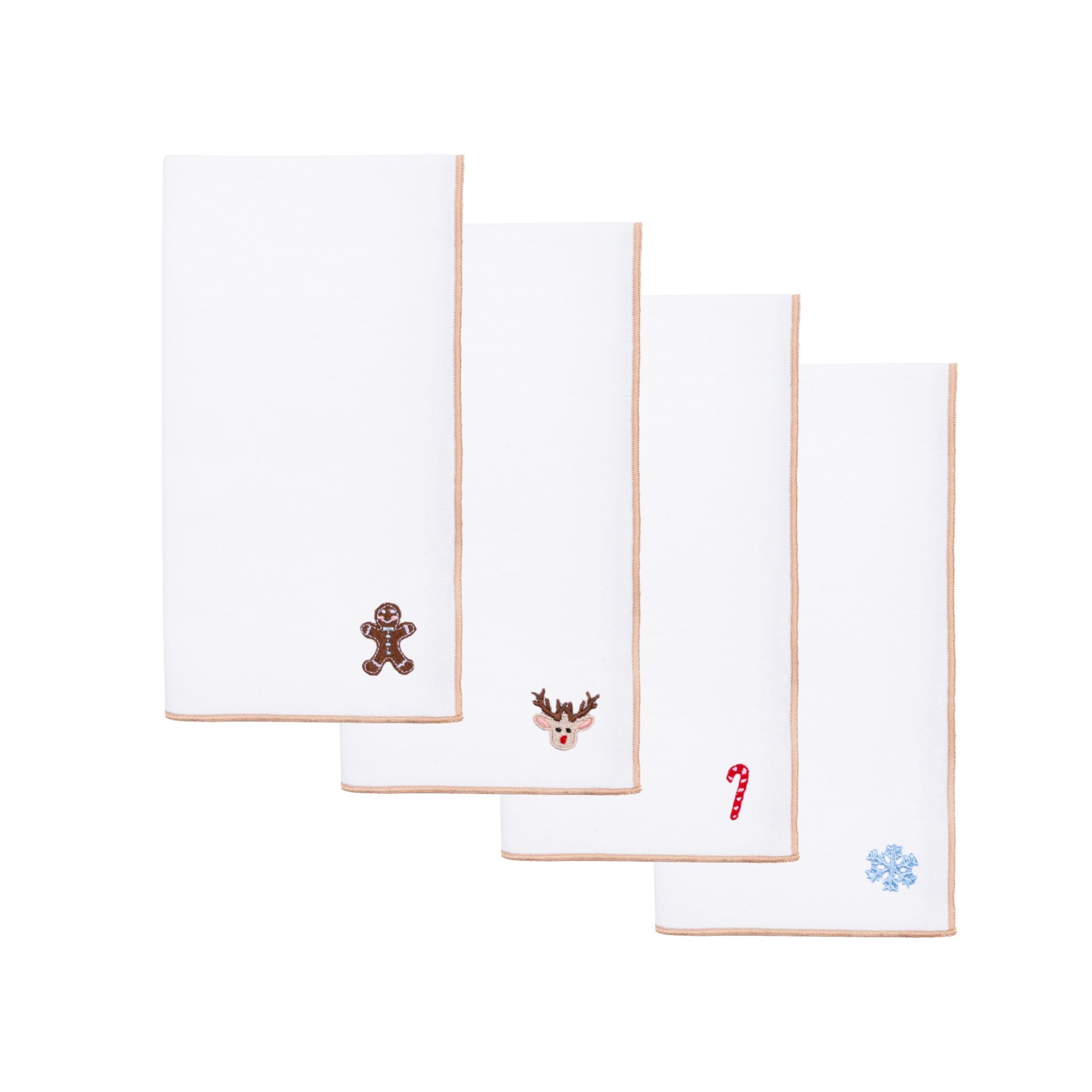 White Nazaré napkins with small christmas embroidery - Torres Novas