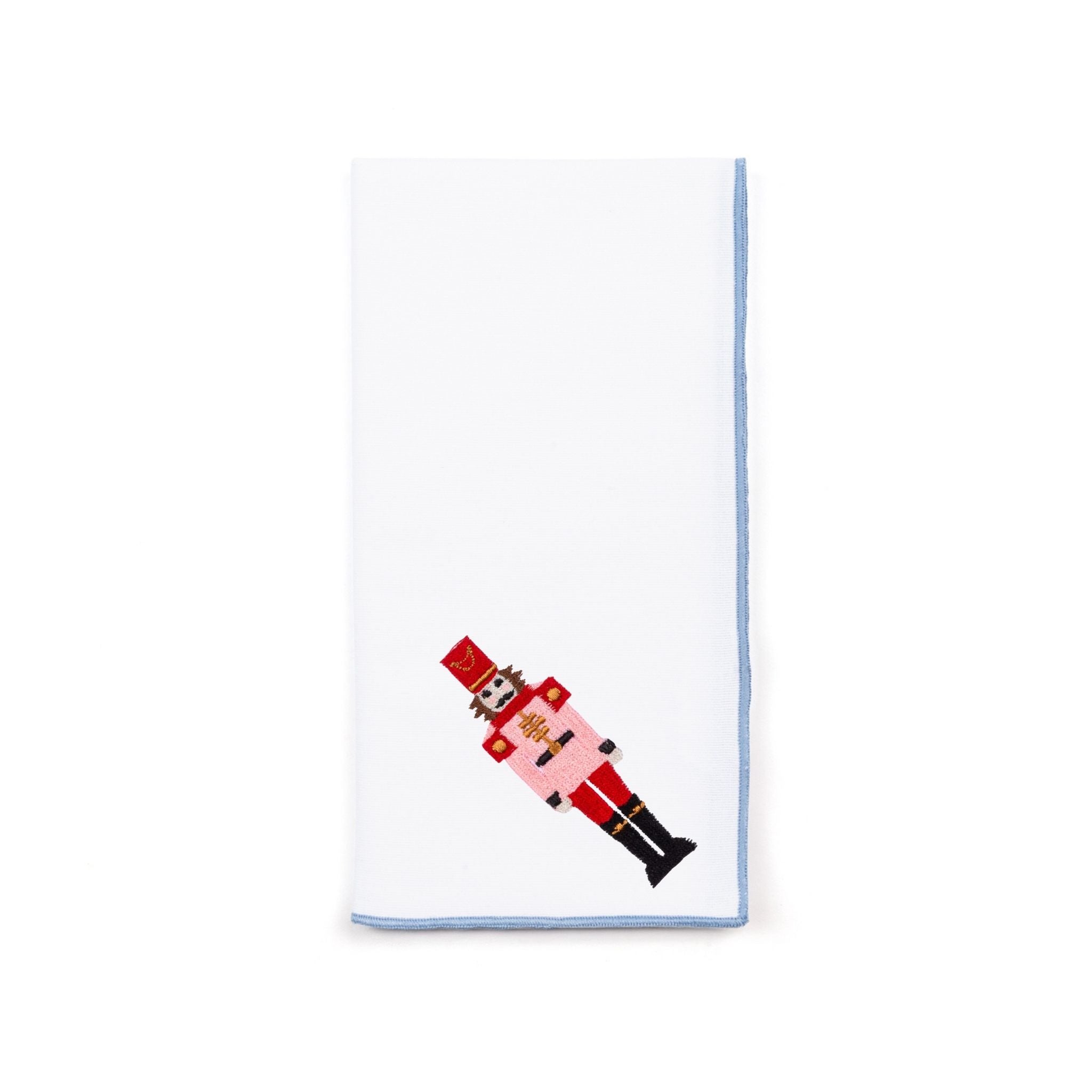 Servilletas blancas de Nazaré con bordado de cascanueces