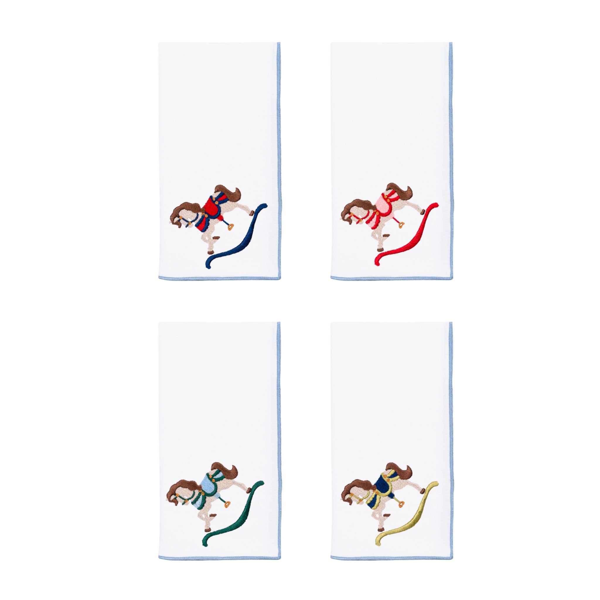 White Nazaré napkins with horse embroidery - Torres Novas