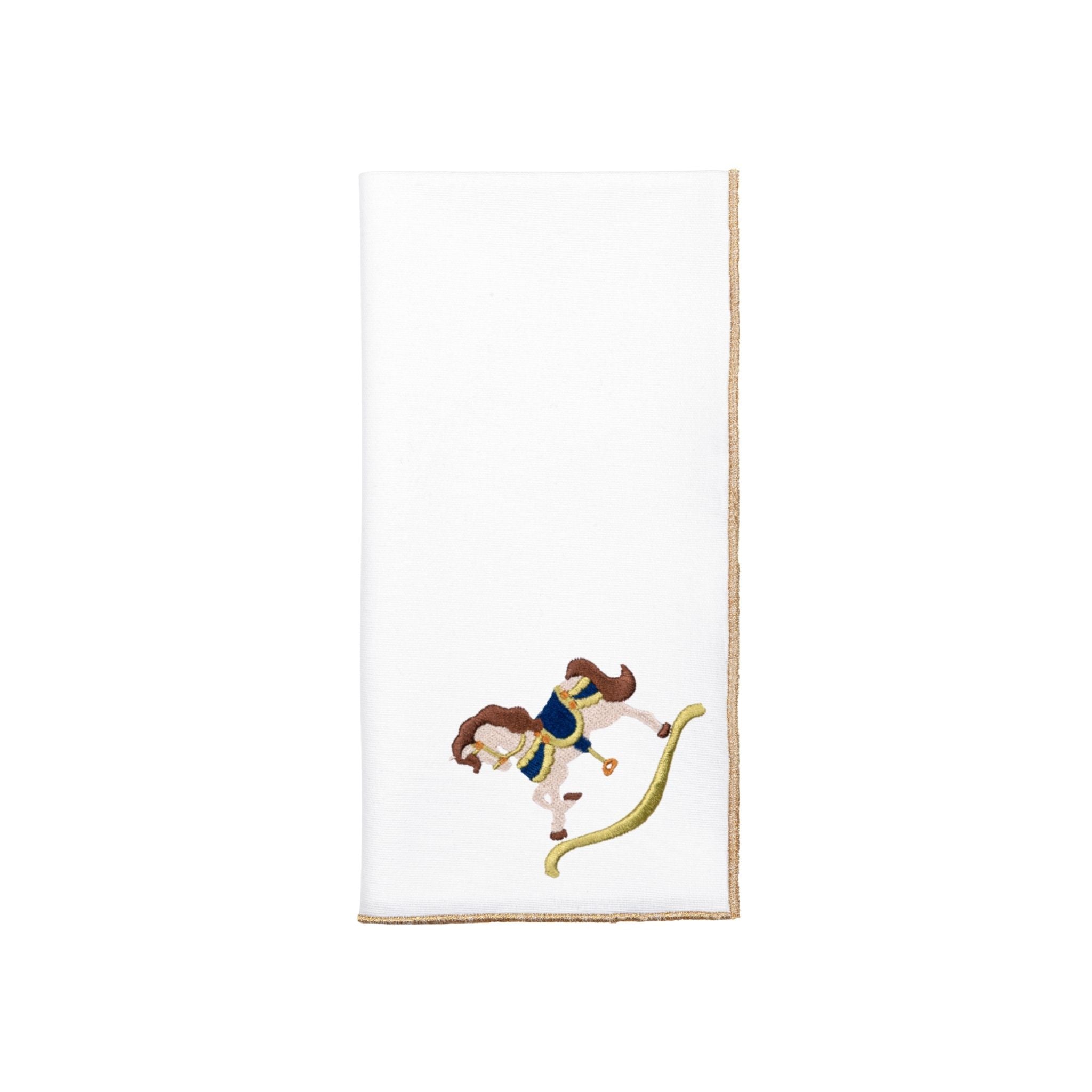 White Nazaré napkins with horse embroidery