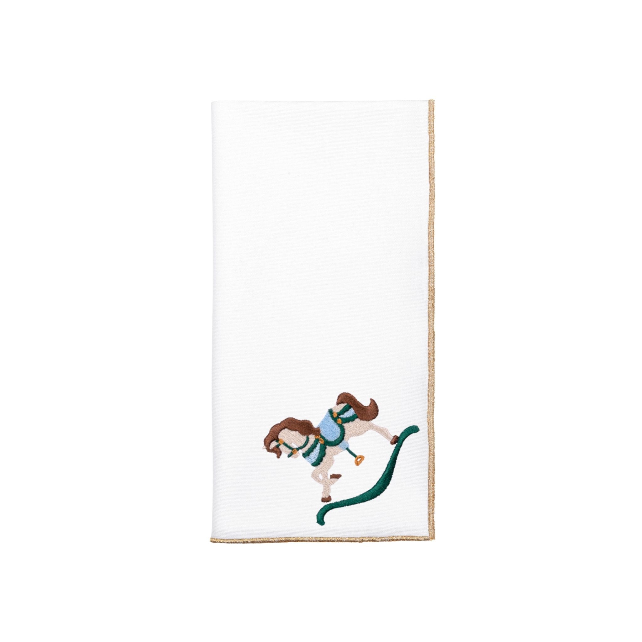 White Nazaré napkins with horse embroidery