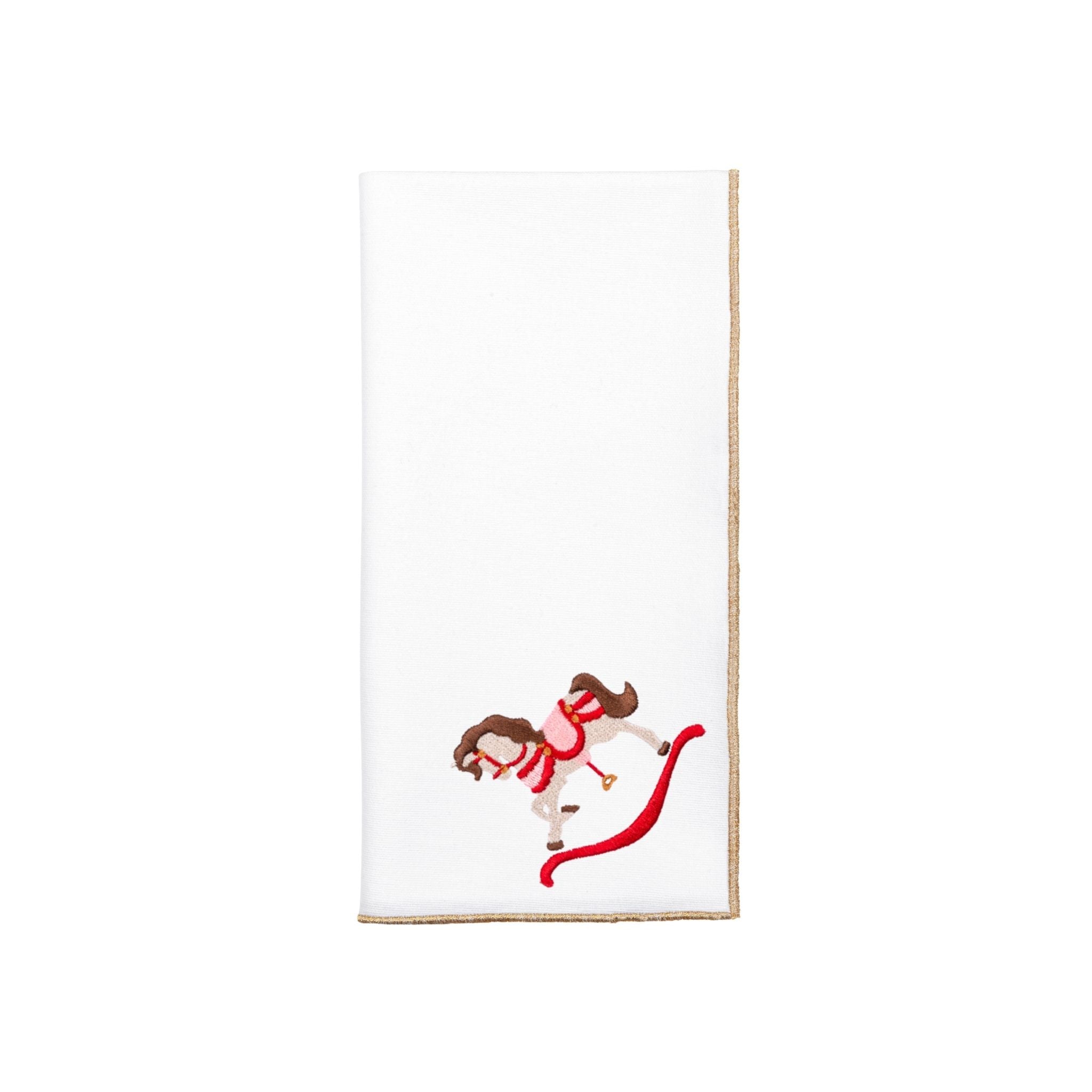 White Nazaré napkins with horse embroidery