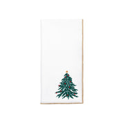 White Nazaré napkins with christmas tree and wreath embroidery