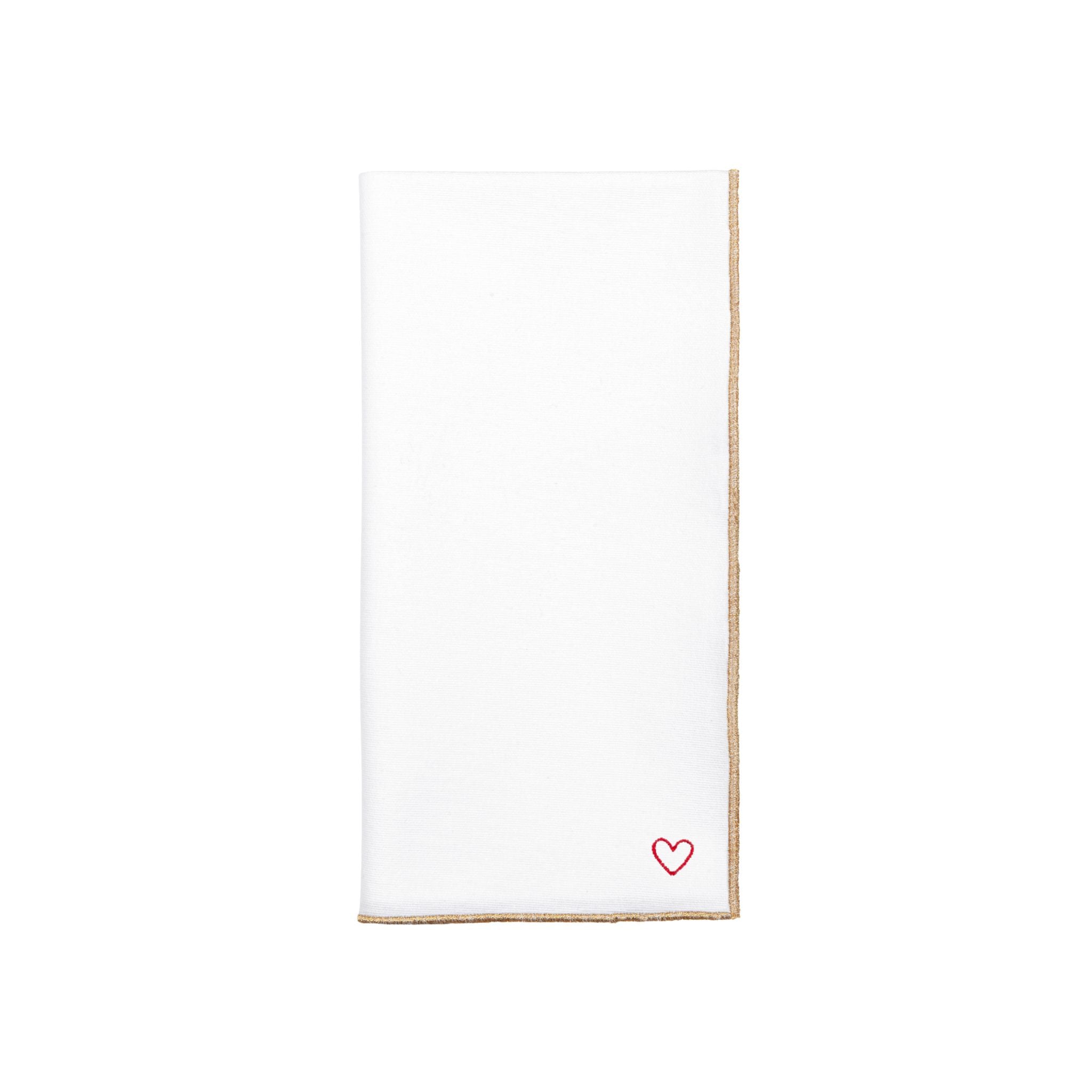 White Nazaré napkins with heart embroidery