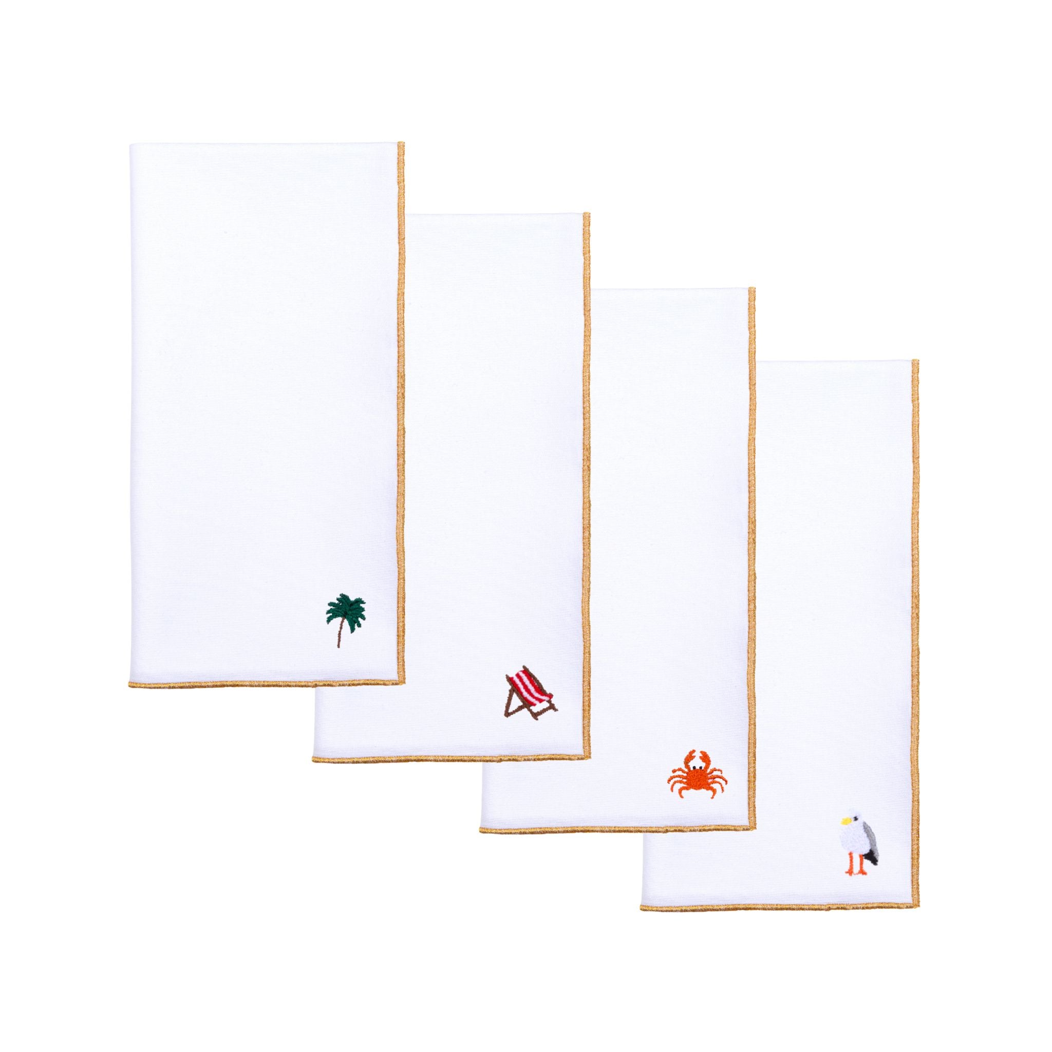 White Nazaré napkins with summer embroidery - Torres Novas