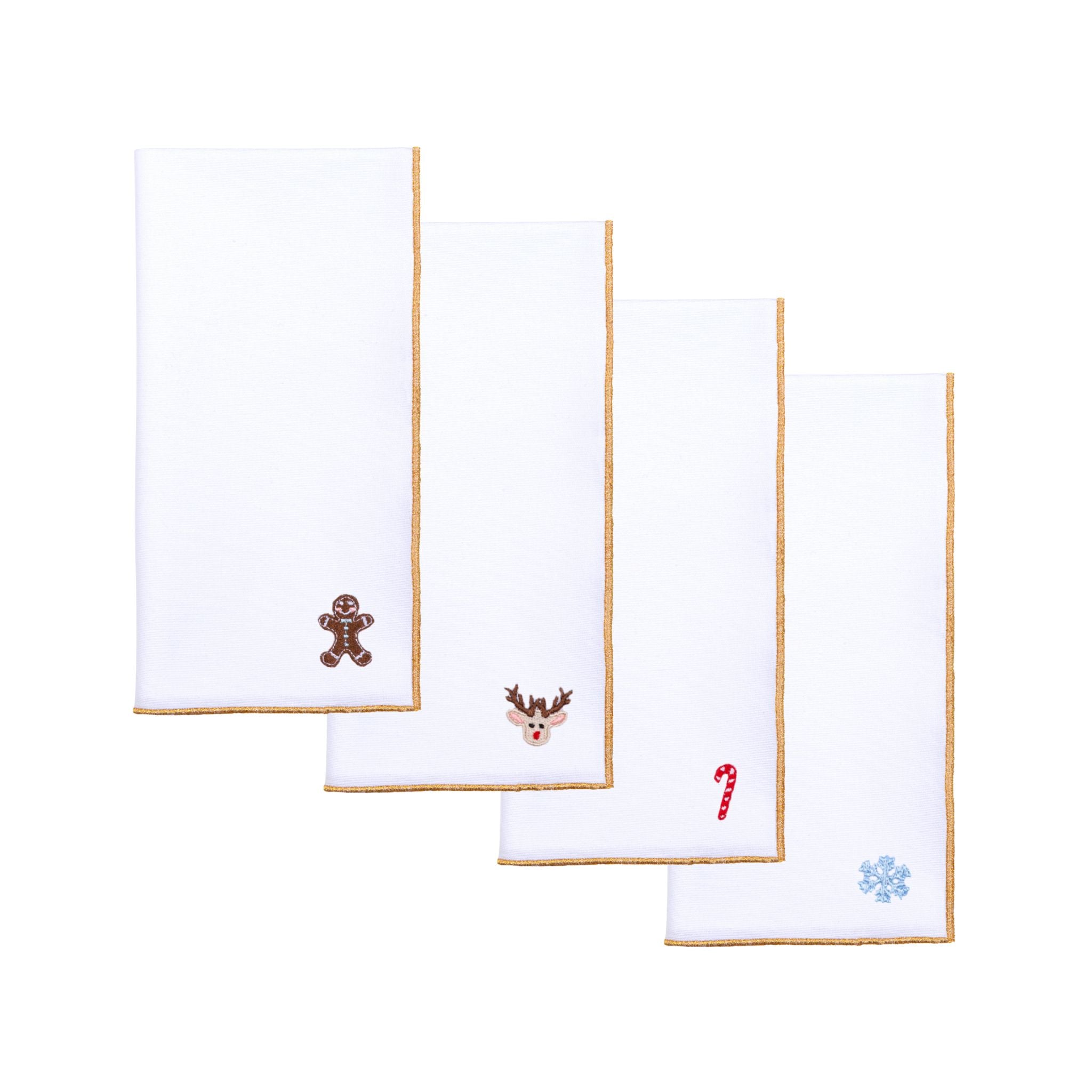White Nazaré napkins with small christmas embroidery - Torres Novas