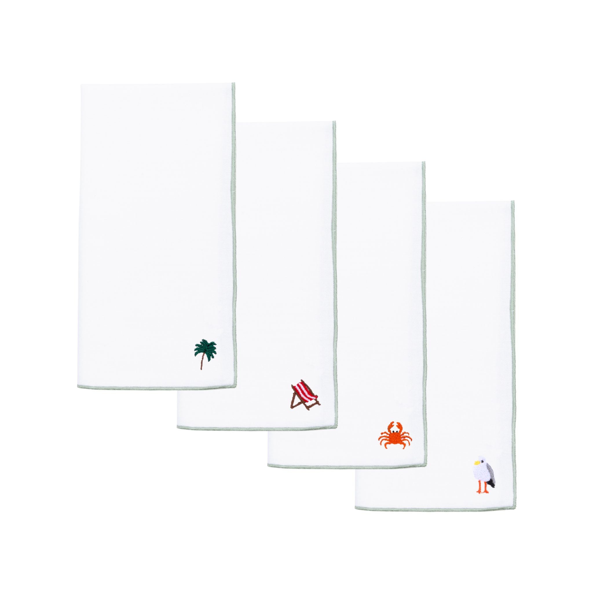 White Nazaré napkins with summer embroidery - Torres Novas