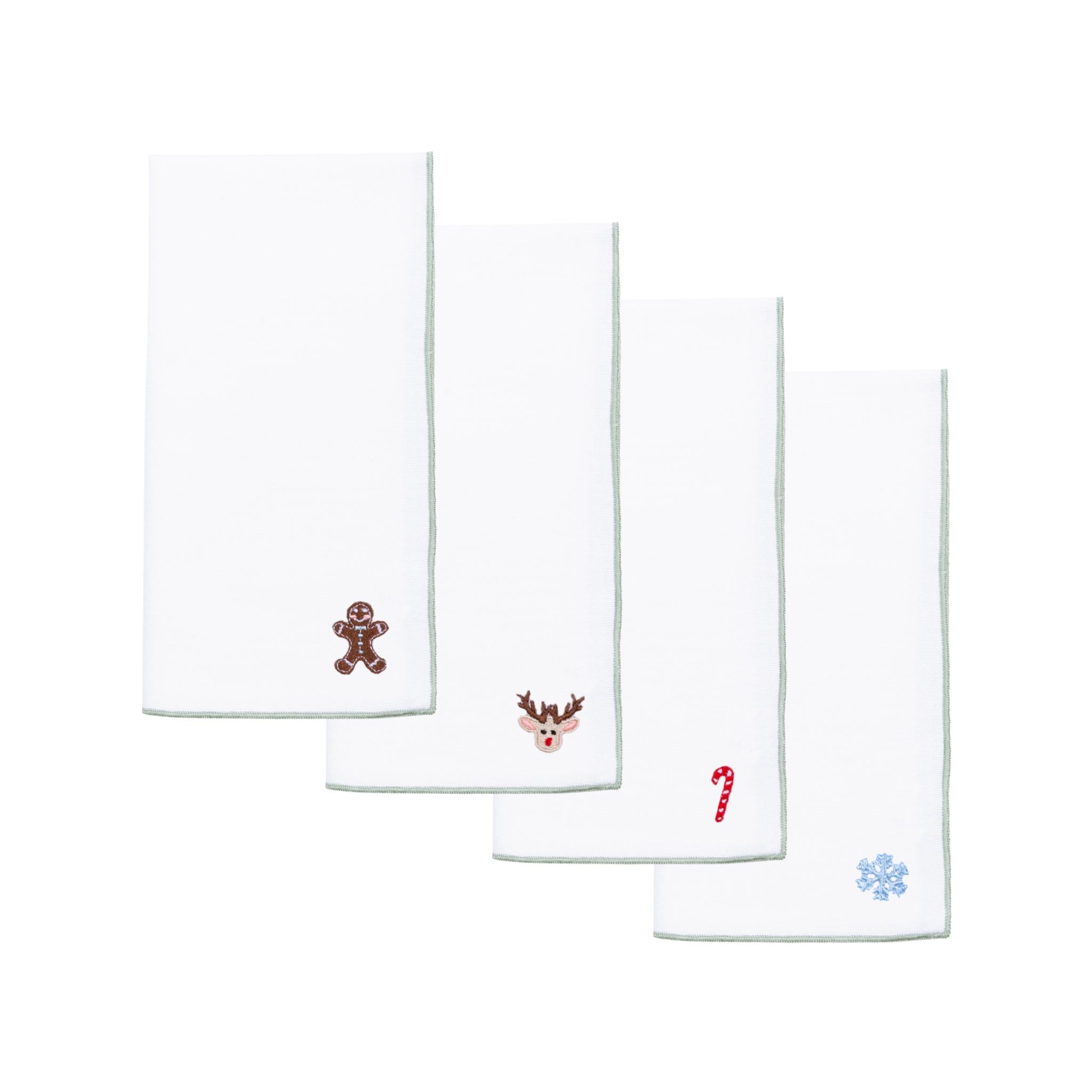 White Nazaré napkins with small christmas embroidery - Torres Novas