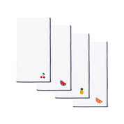 White Nazaré napkins with fruit embroidery - Torres Novas
