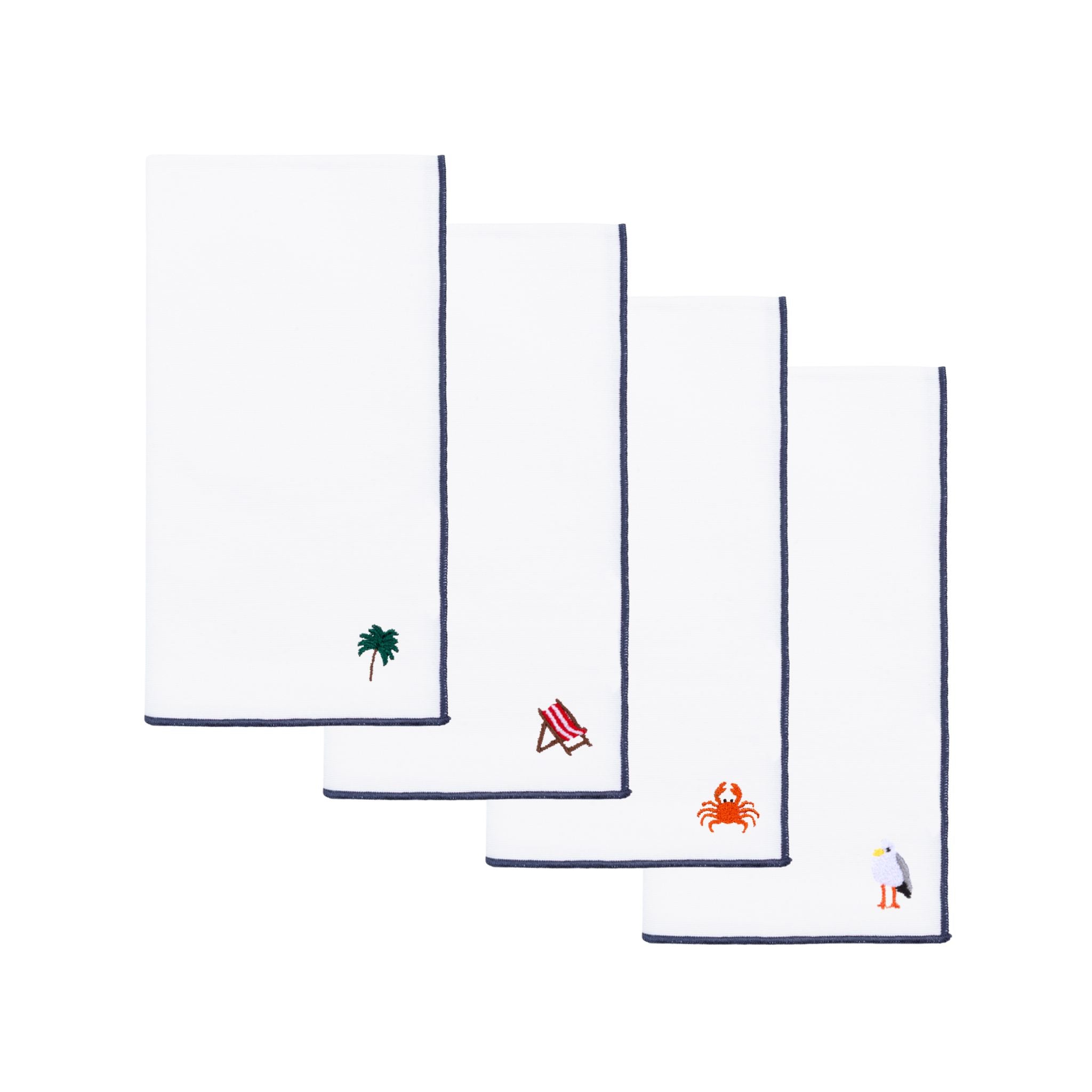 White Nazaré napkins with summer embroidery - Torres Novas