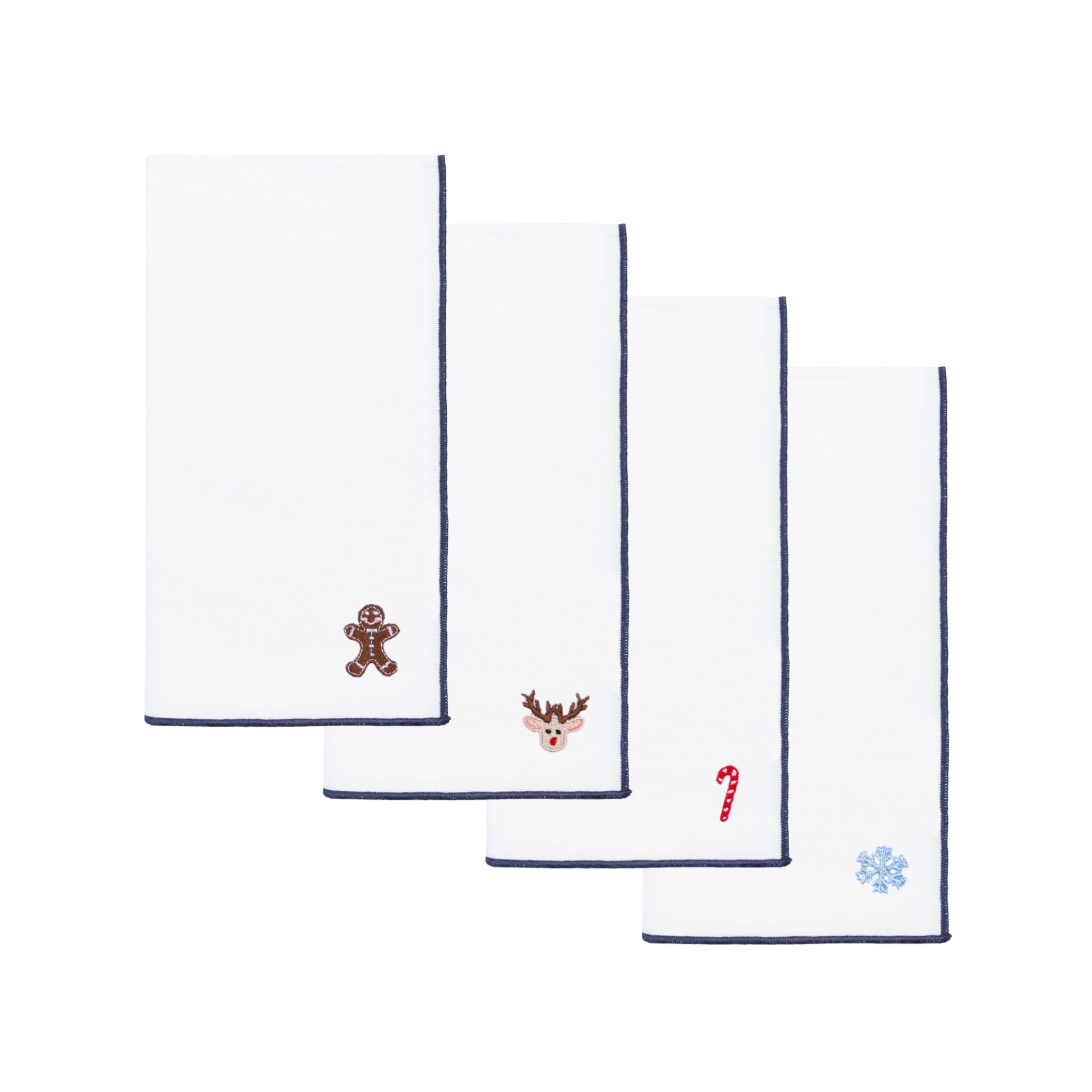 White Nazaré napkins with small christmas embroidery - Torres Novas