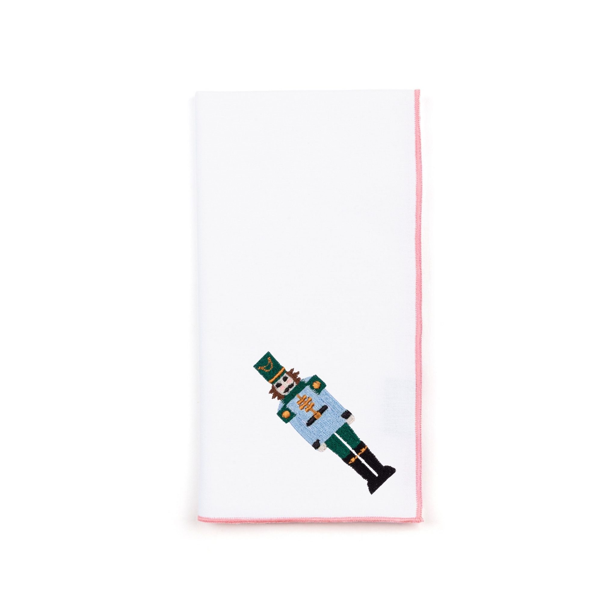 Servilletas blancas de Nazaré con bordado de cascanueces