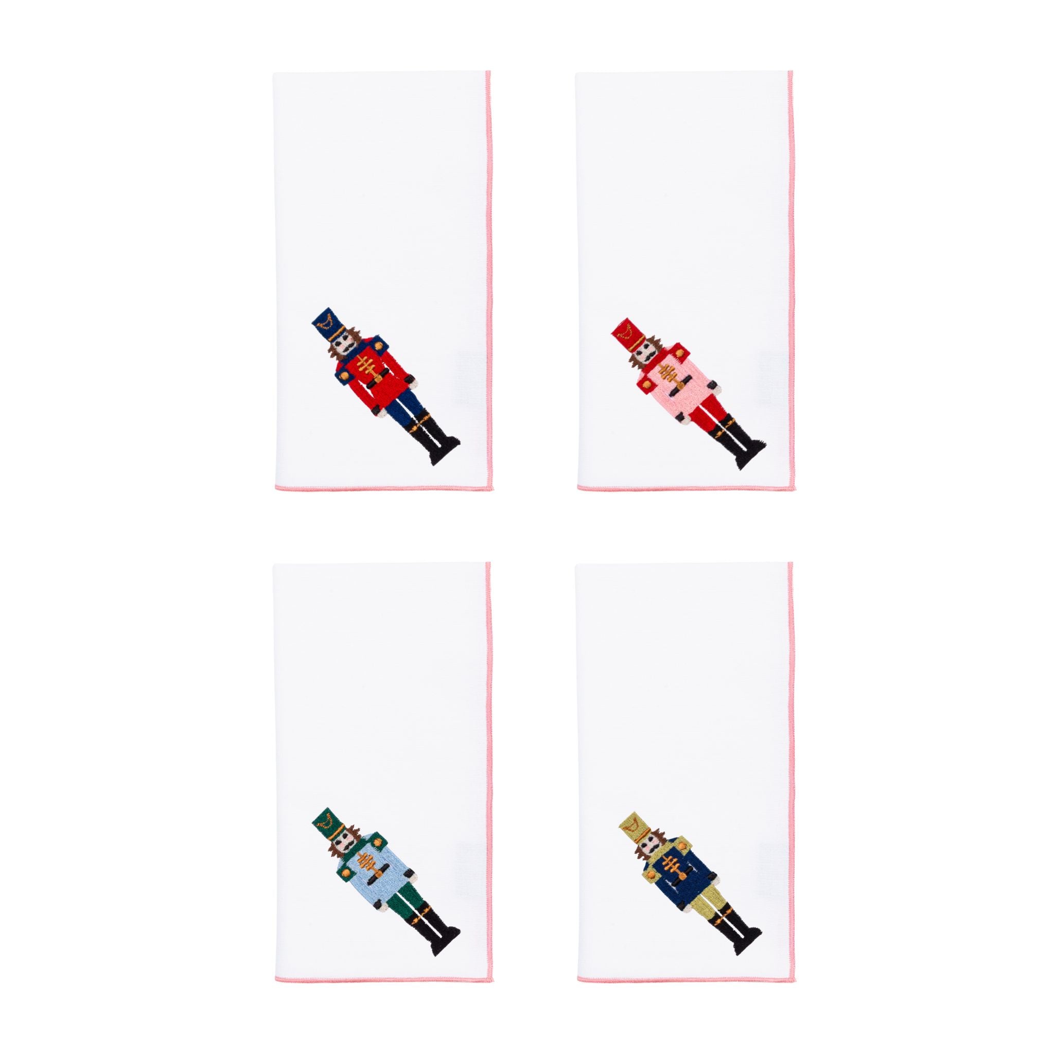 White Nazaré napkins with nutcracker embroidery - Torres Novas