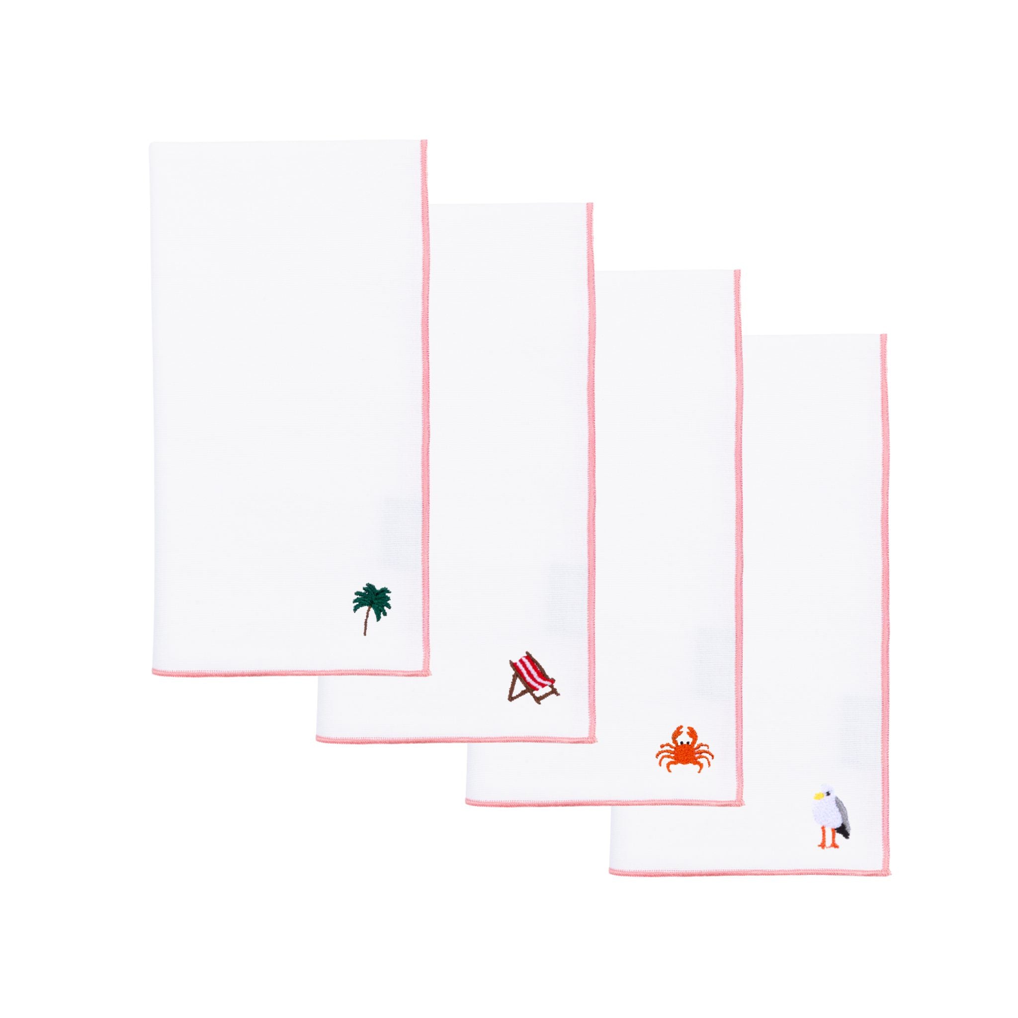 White Nazaré napkins with summer embroidery - Torres Novas