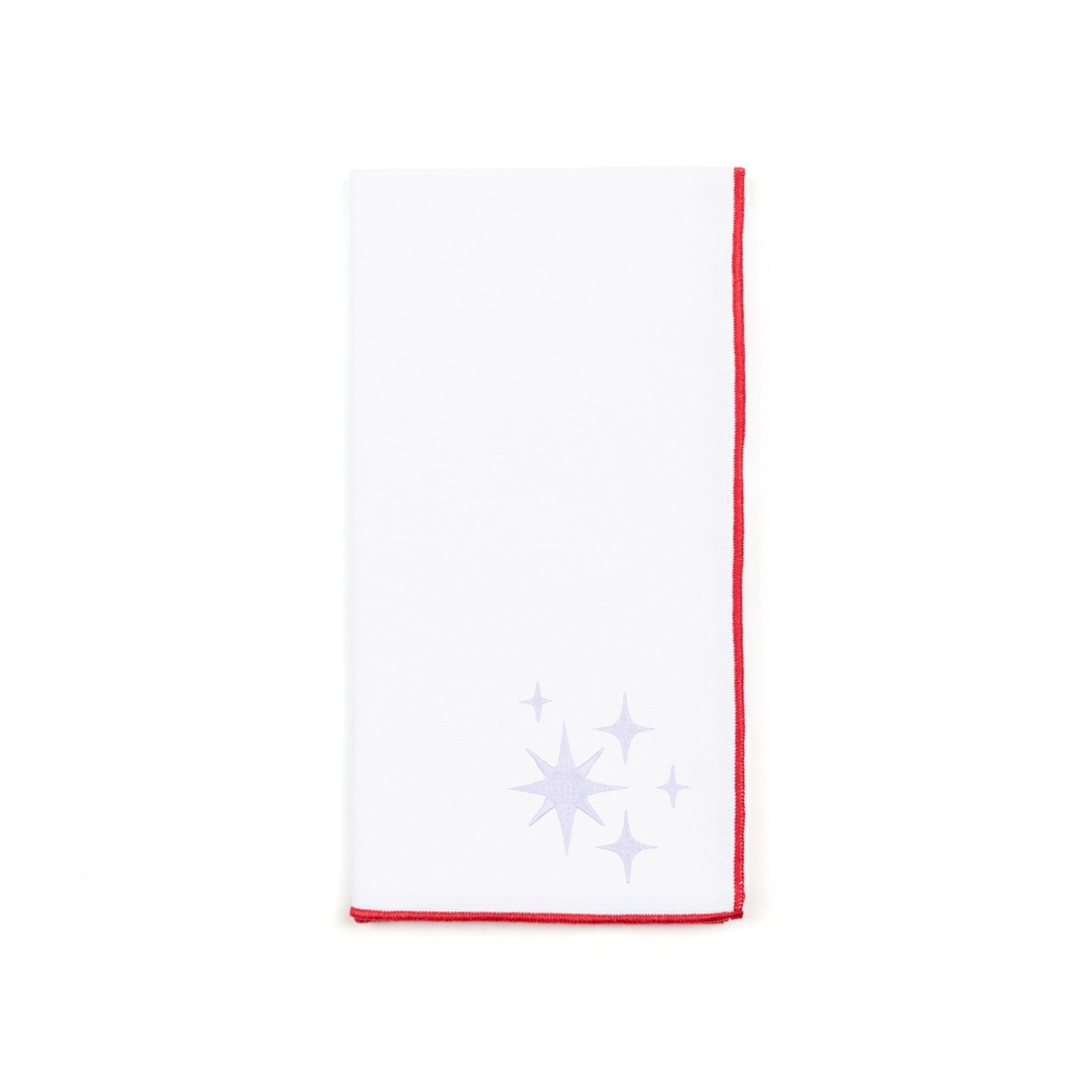 Servilletas blancas de Nazaré con bordado de estrellas