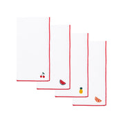 White Nazaré napkins with fruit embroidery - Torres Novas