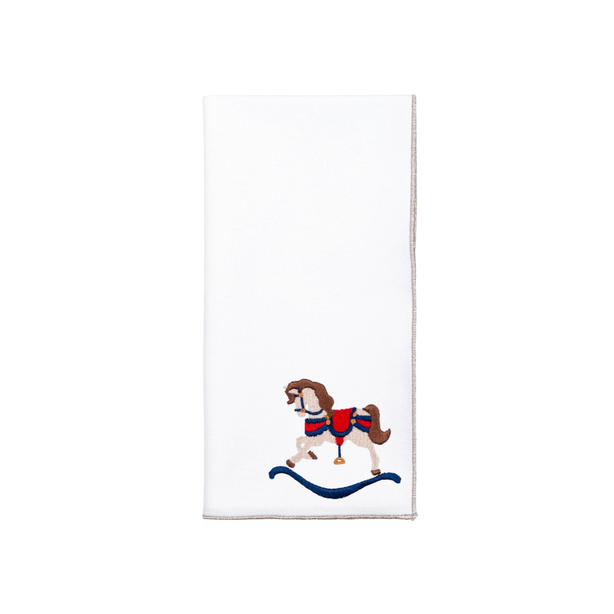 White Nazaré napkins with horse embroidery
