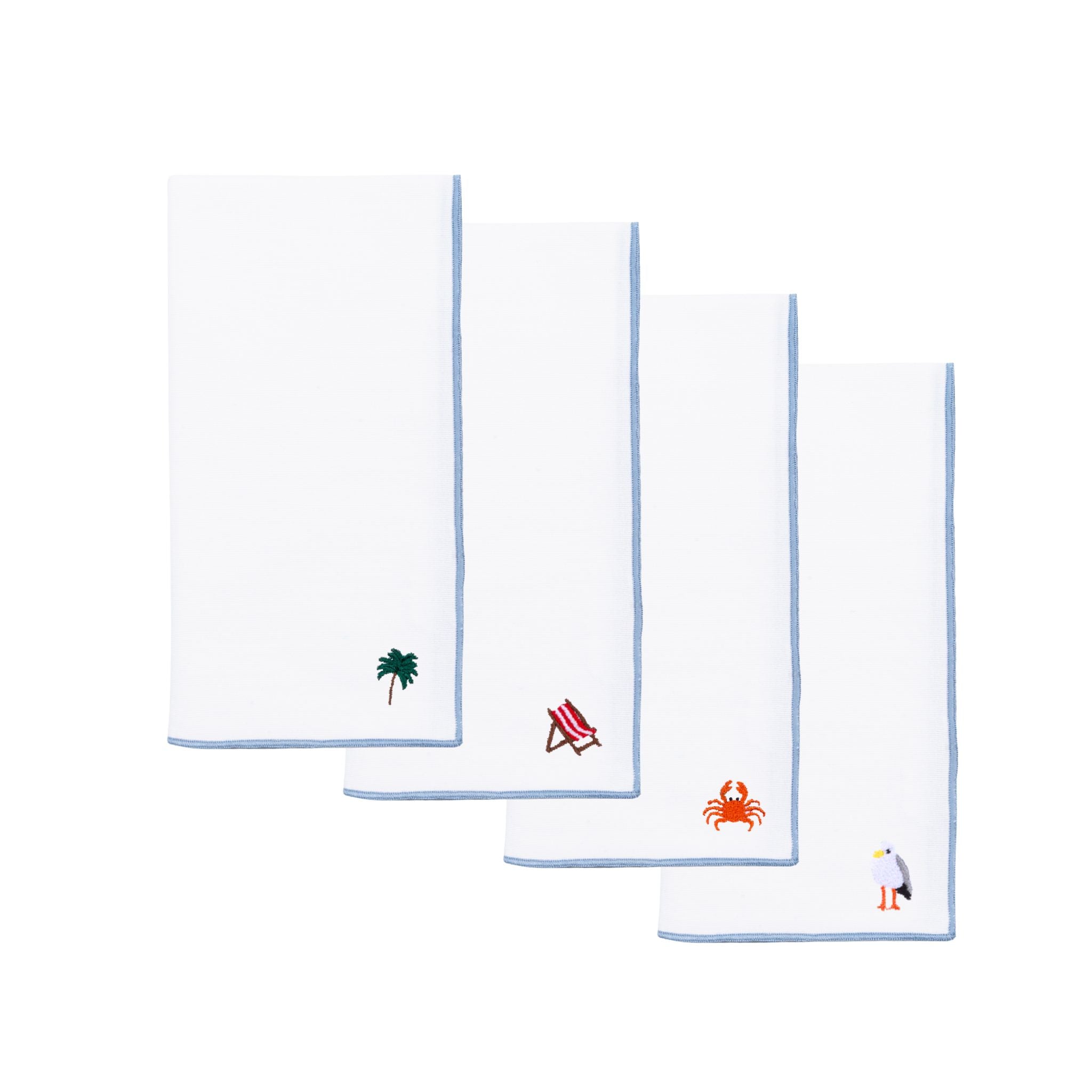 White Nazaré napkins with summer embroidery - Torres Novas