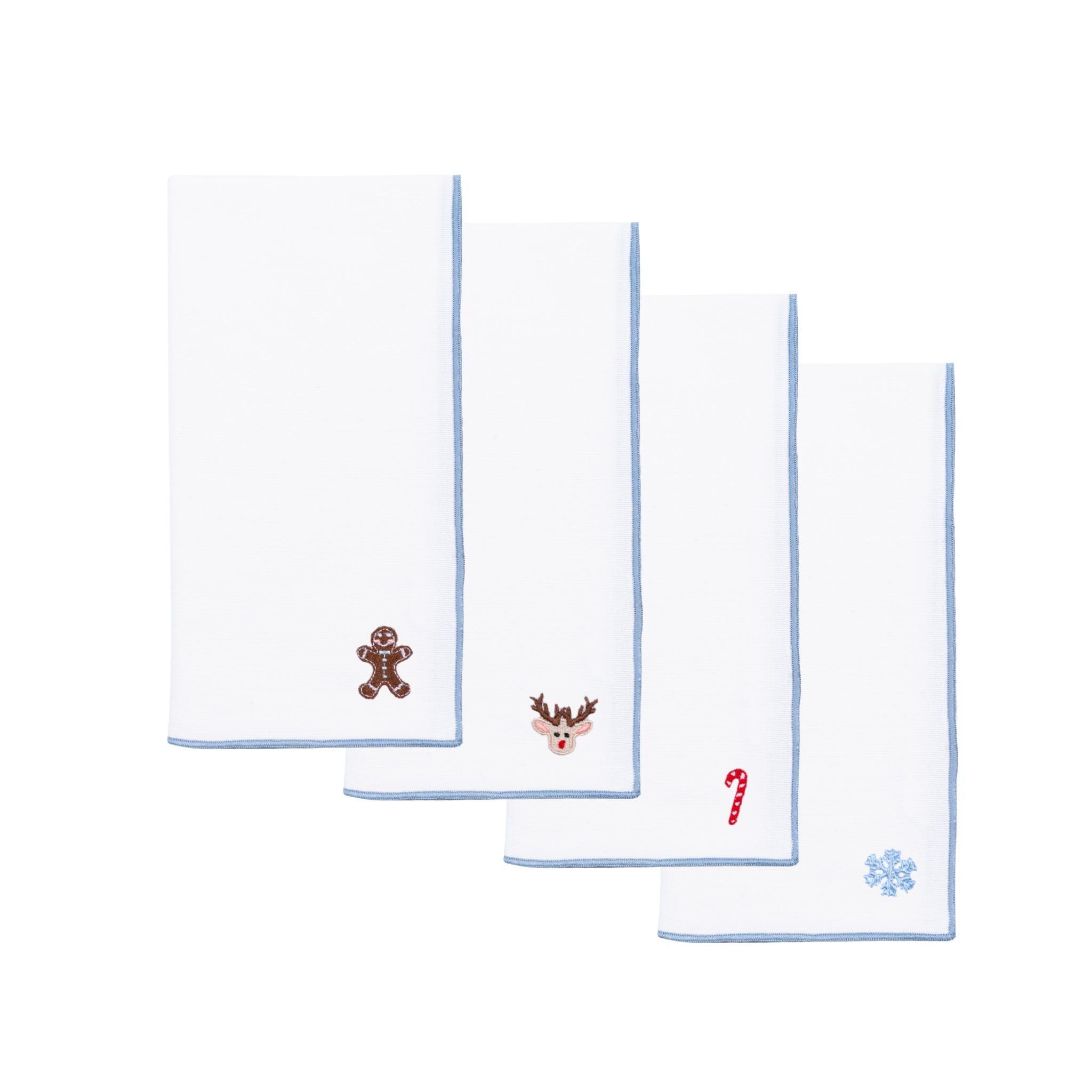 White Nazaré napkins with small christmas embroidery - Torres Novas