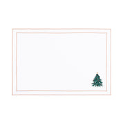 Linge de table Nazaré blanche, en coton, avec un arbre et une couronne de Noël brodés