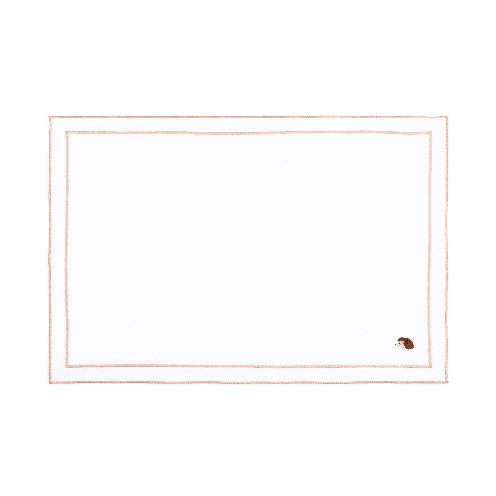 Linge de table Nazaré blanche, en coton, avec des motifs d’automne brodés